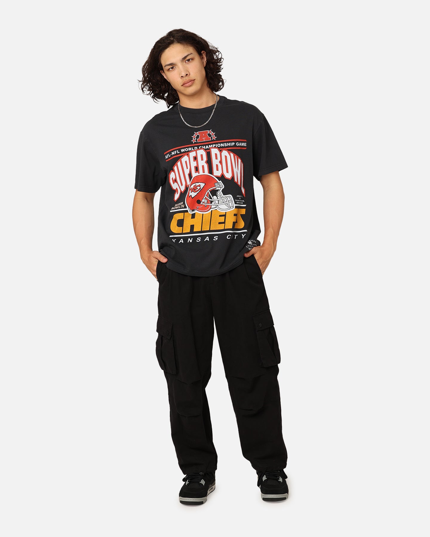 Mitchell & Ness Kansas City Chiefs '70s Super Bowl T-Shirt Faded Black、mySite、zt4zffjzw
