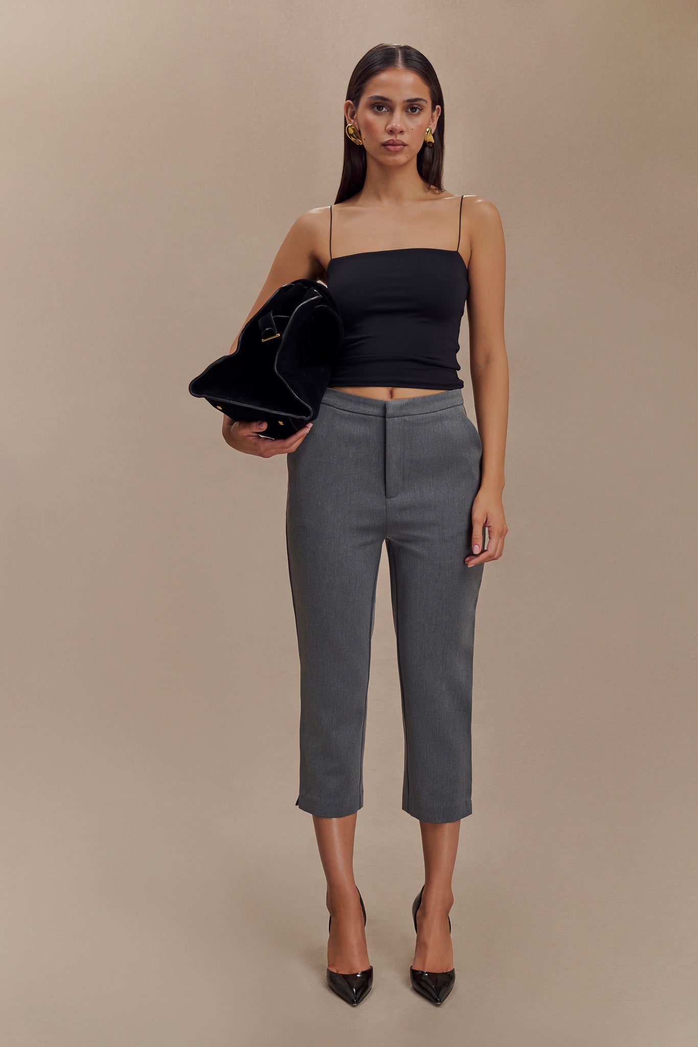 Arya Longline Spaghetti Strap Top - Black、mySite、solidvoid