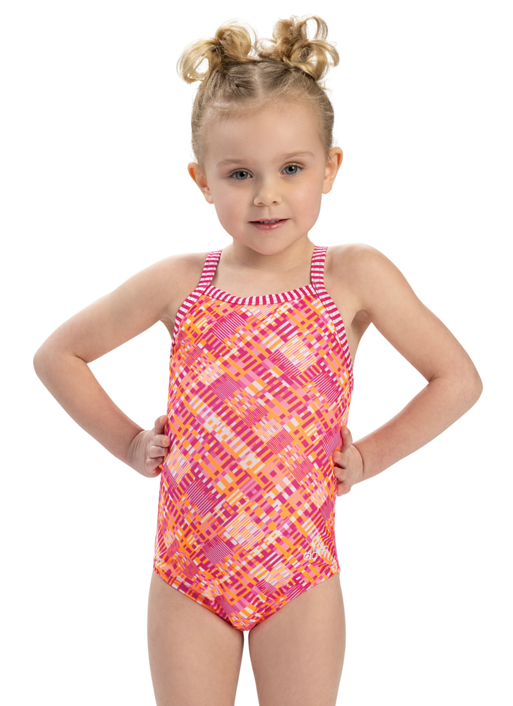 Dolfin Girls' Alphabet Printed One Piece Swimsuit (Toddler, Little Kid)、mySite、noshort