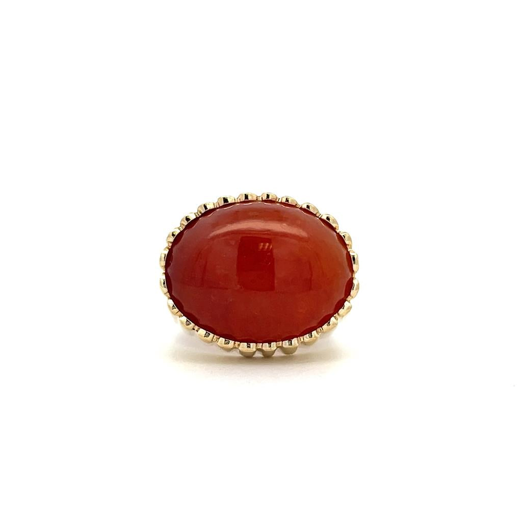 Estate 18K Yellow Gold Carnelian Cocktail Ring、mySite、botmansion