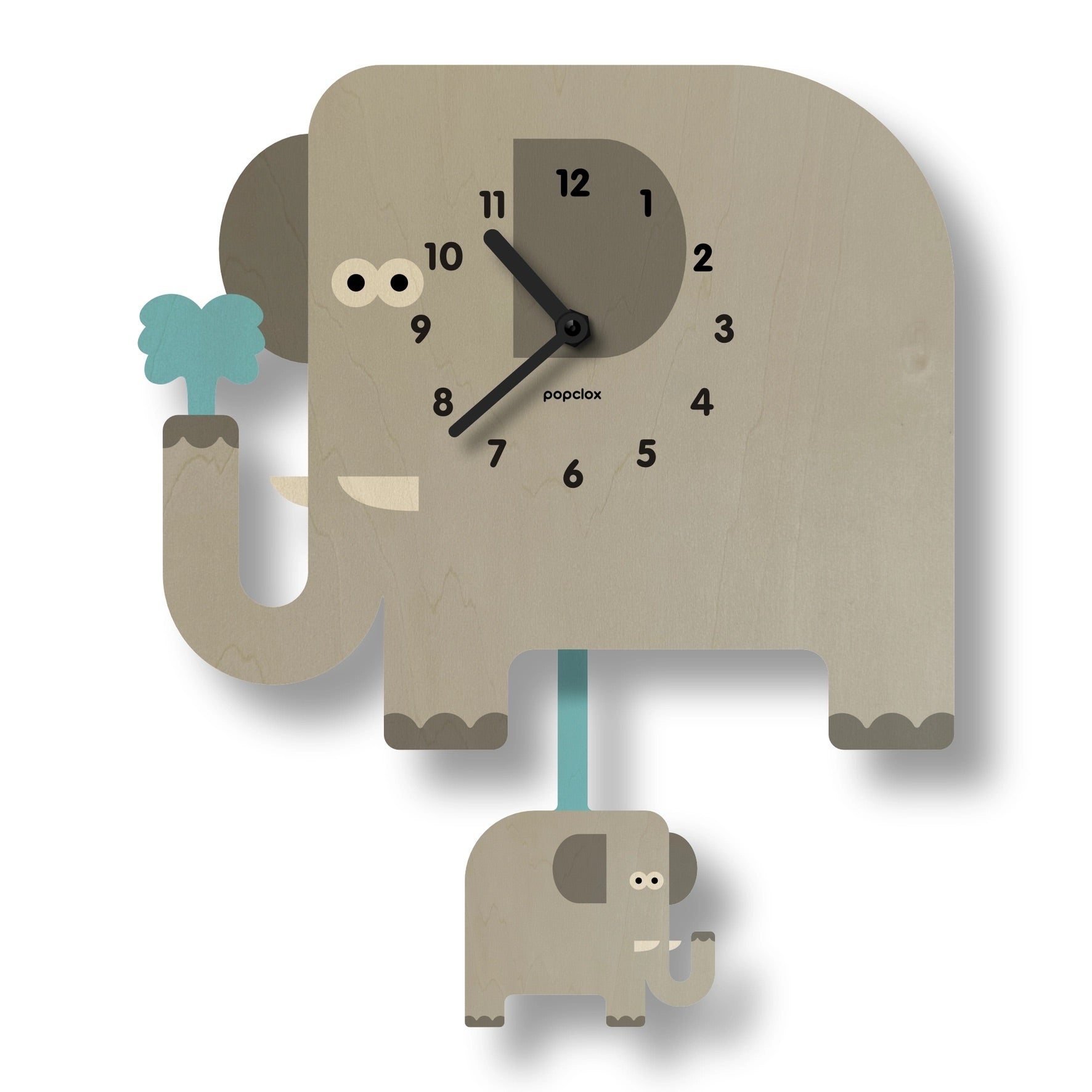 Squirt Elephant Pendulum Clock - Wood、mySite、g9winljtr