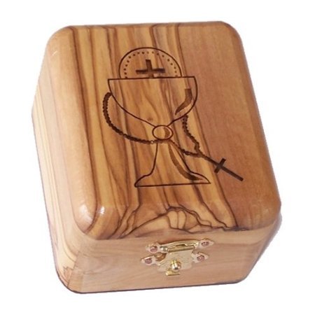 Holy Land Market First Communion Box - Rosary Box - Bethlehem Olive Wood、mySite、topwebapps