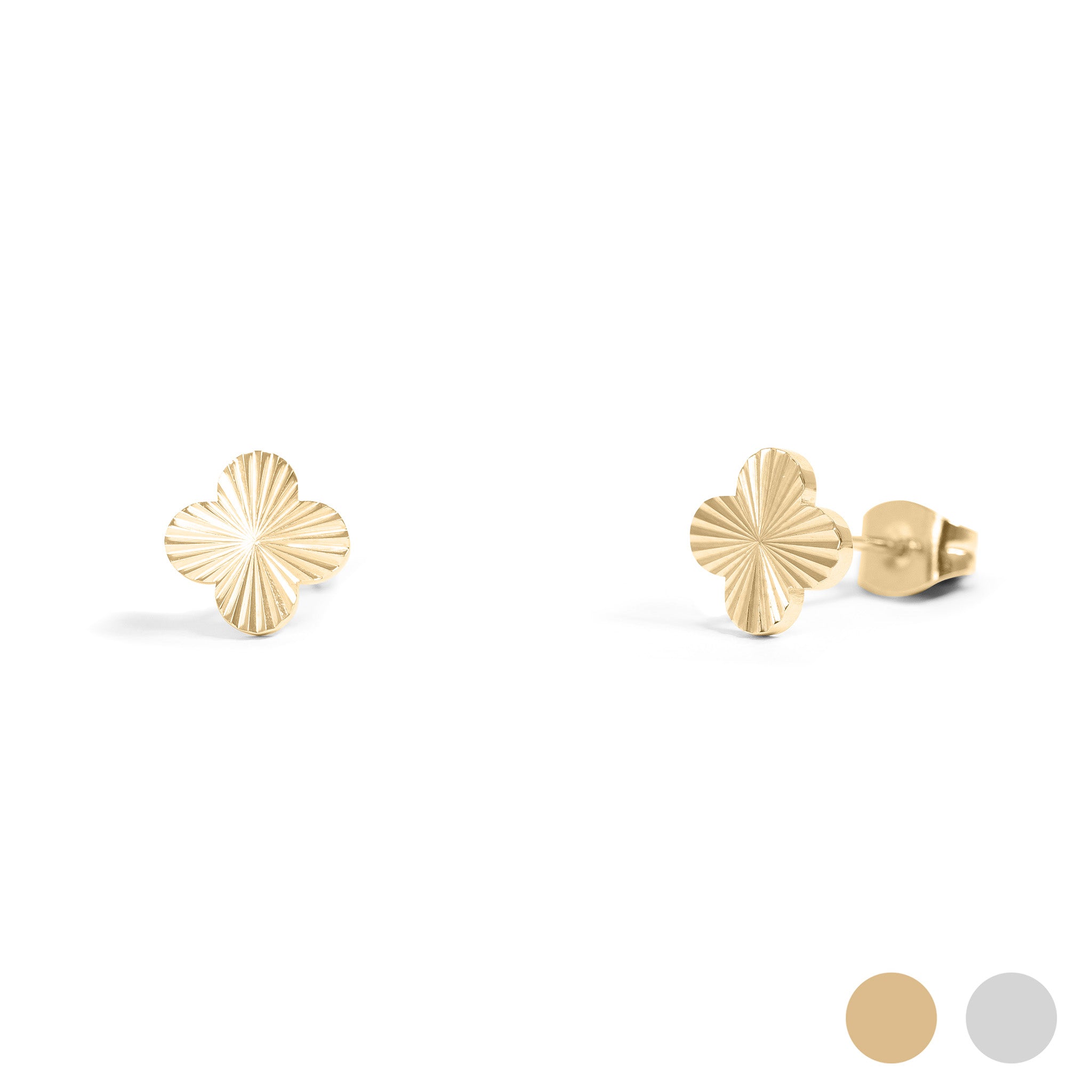 18K Gold PVD Stainless Steel Clover Stud Earring / ERJ0076、mySite、dreamappss