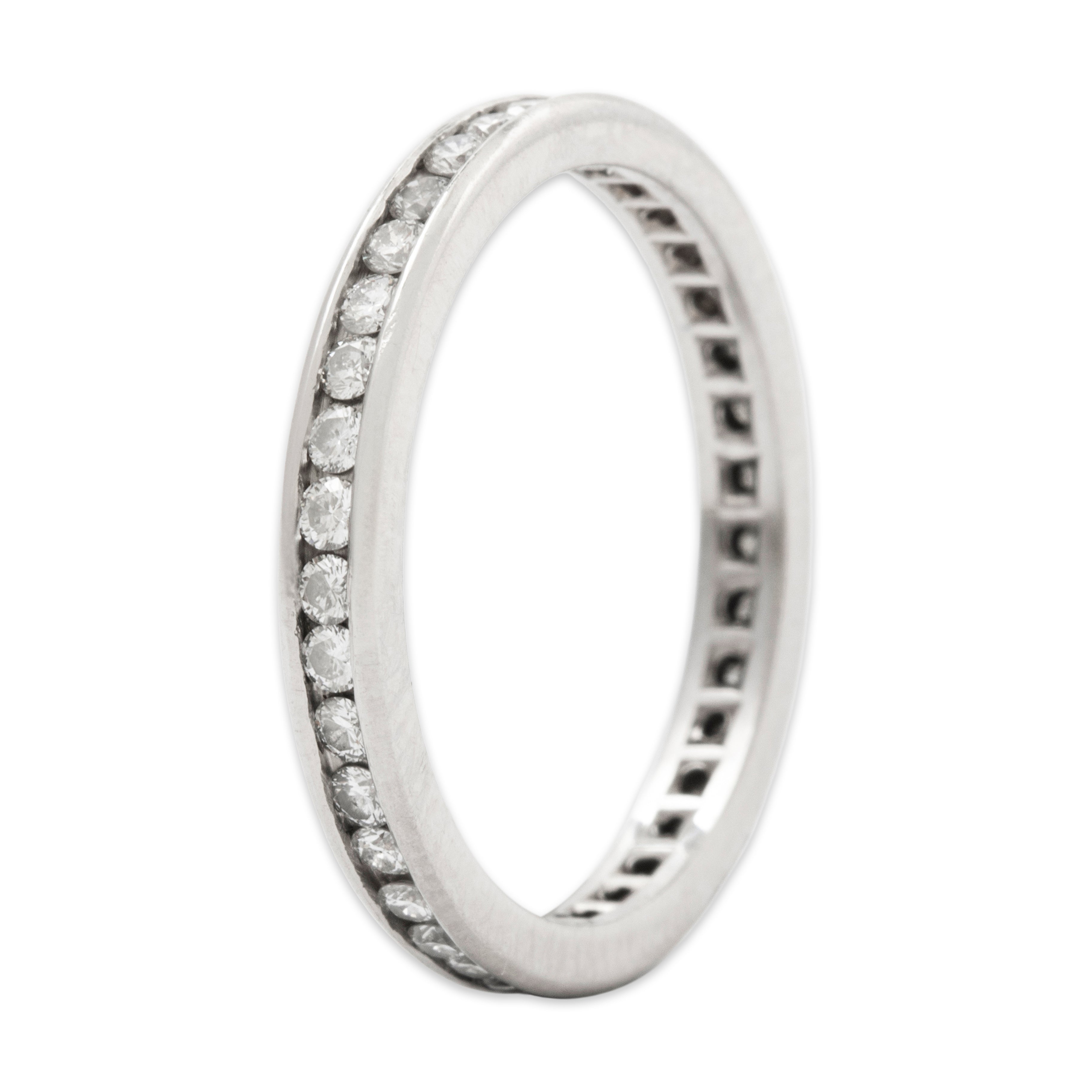 Vintage Platinum .72cttw Diamond Eternity Band Ring 6.50、mySite、hinf8tx79