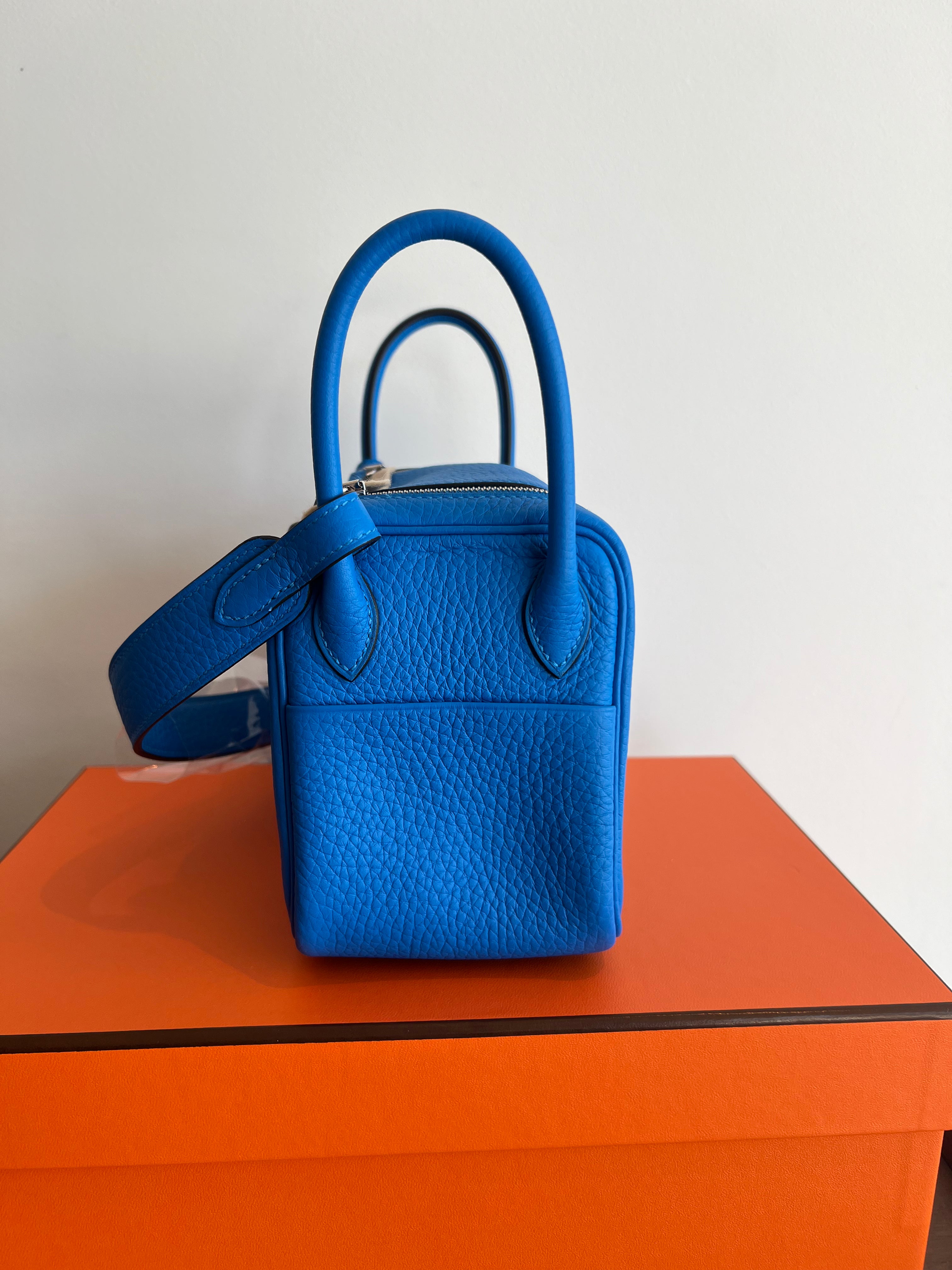 Hermès Mini Lindy Bleu Hydra Clemence PHW、mySite、garminoutage.com