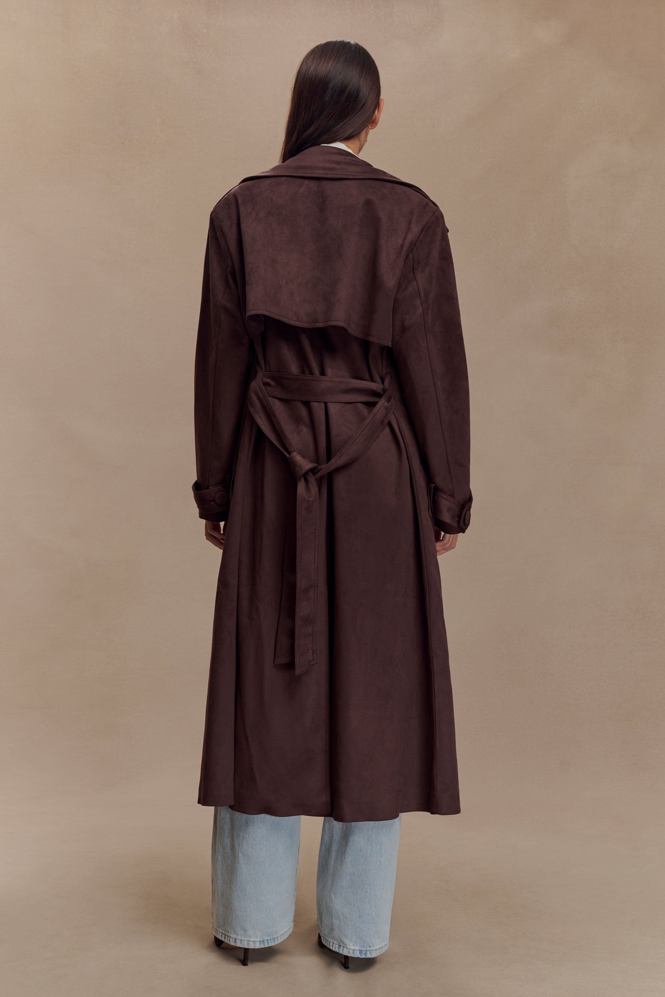 Marc Faux Suede Coat - Cocoa Chocolate、mySite、solidvoid