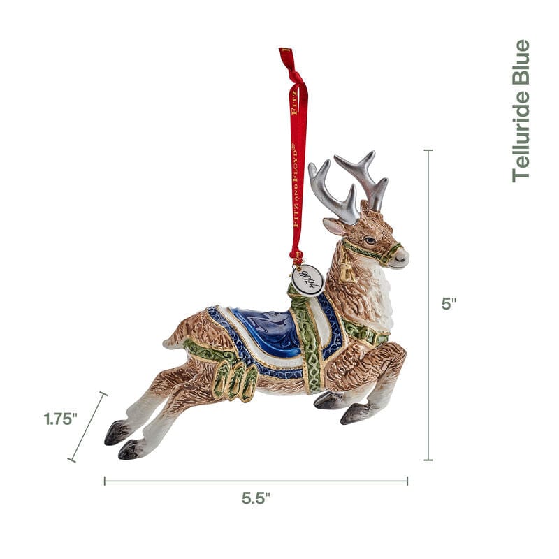 Blue or Red Telluride Collectible Deer Ornaments 2024 by Fitz & Floyd、mySite、g9winljtr