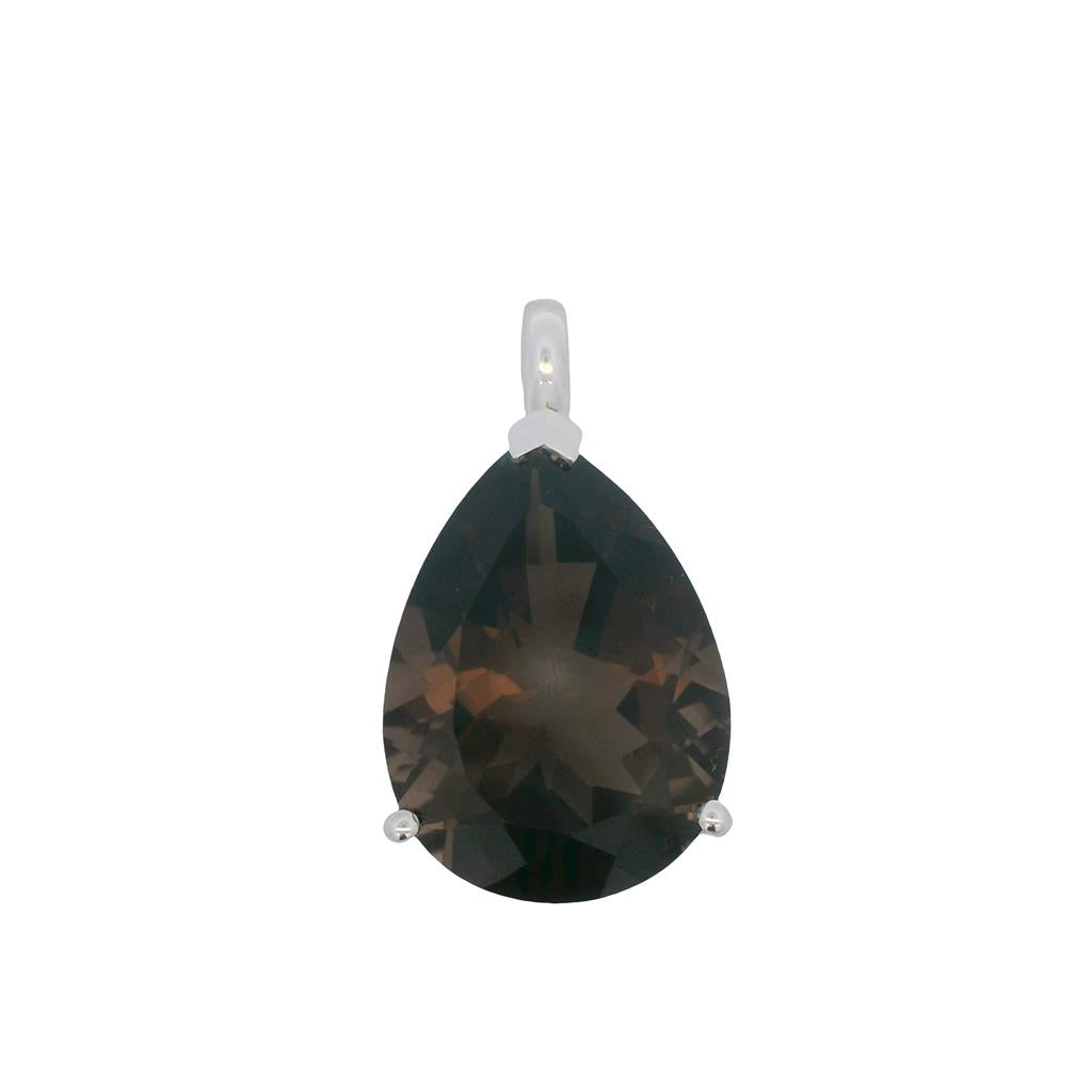 Estate Sterling Silver 21.10ctw Pear Shaped Smoky Quartz Pendant、mySite、botmansion