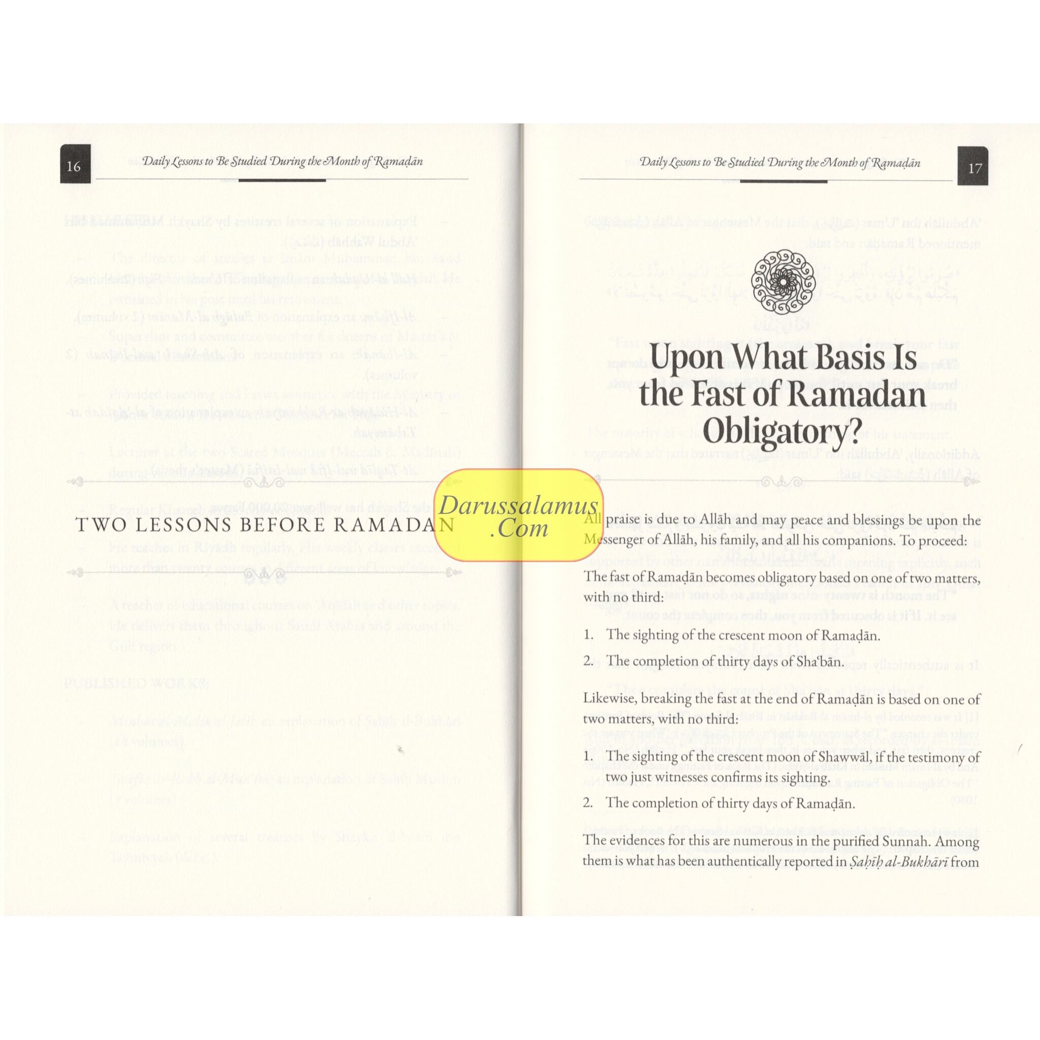 Daily Lessons To Be Studied During The Month of Ramadhan、mySite、topwebapps