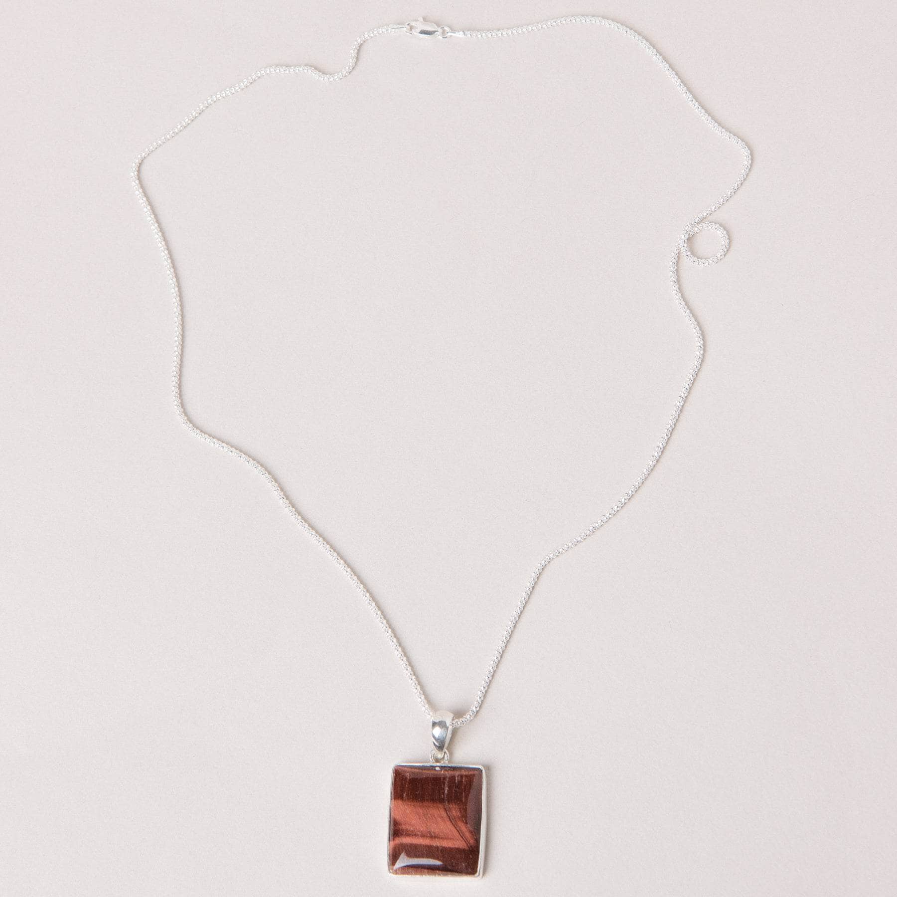 Red Tiger Eye Square Pendant Necklace、mySite、hinf8tx79