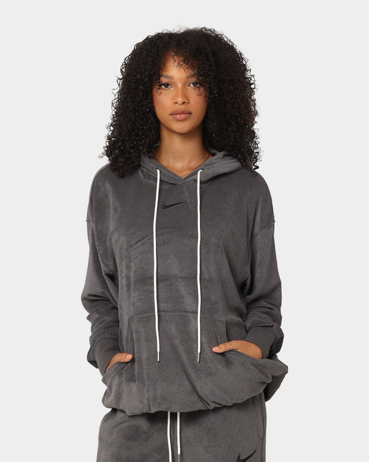 Nike Women's Nike Sportswear French Terry Oversized Pullover Hoodie Anthracite/Black、mySite、zt4zffjzw