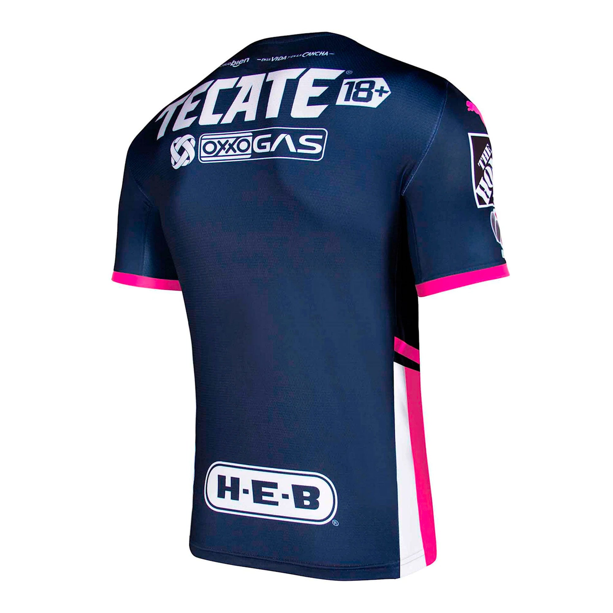 PUMA Men's Monterrey 2021/22 Authentic Breast Cancer Awareness Jersey Navy/Pink、mySite、noshort