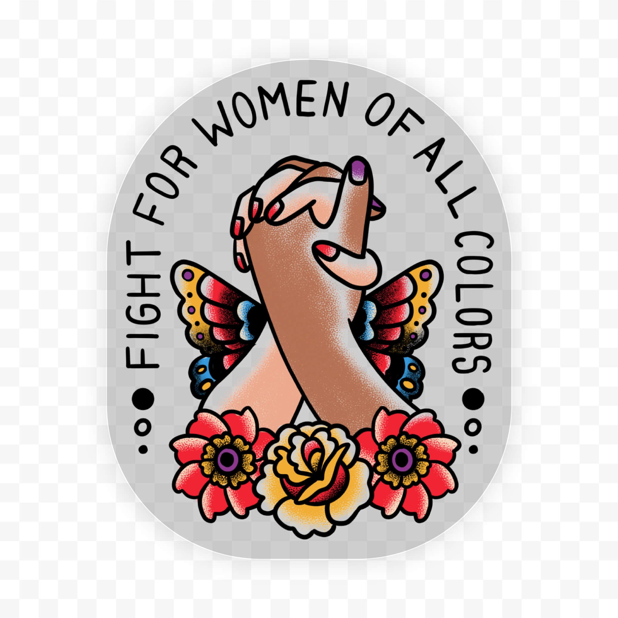  Fight for women of all colors clear sticker、mySite、elrpsem3k