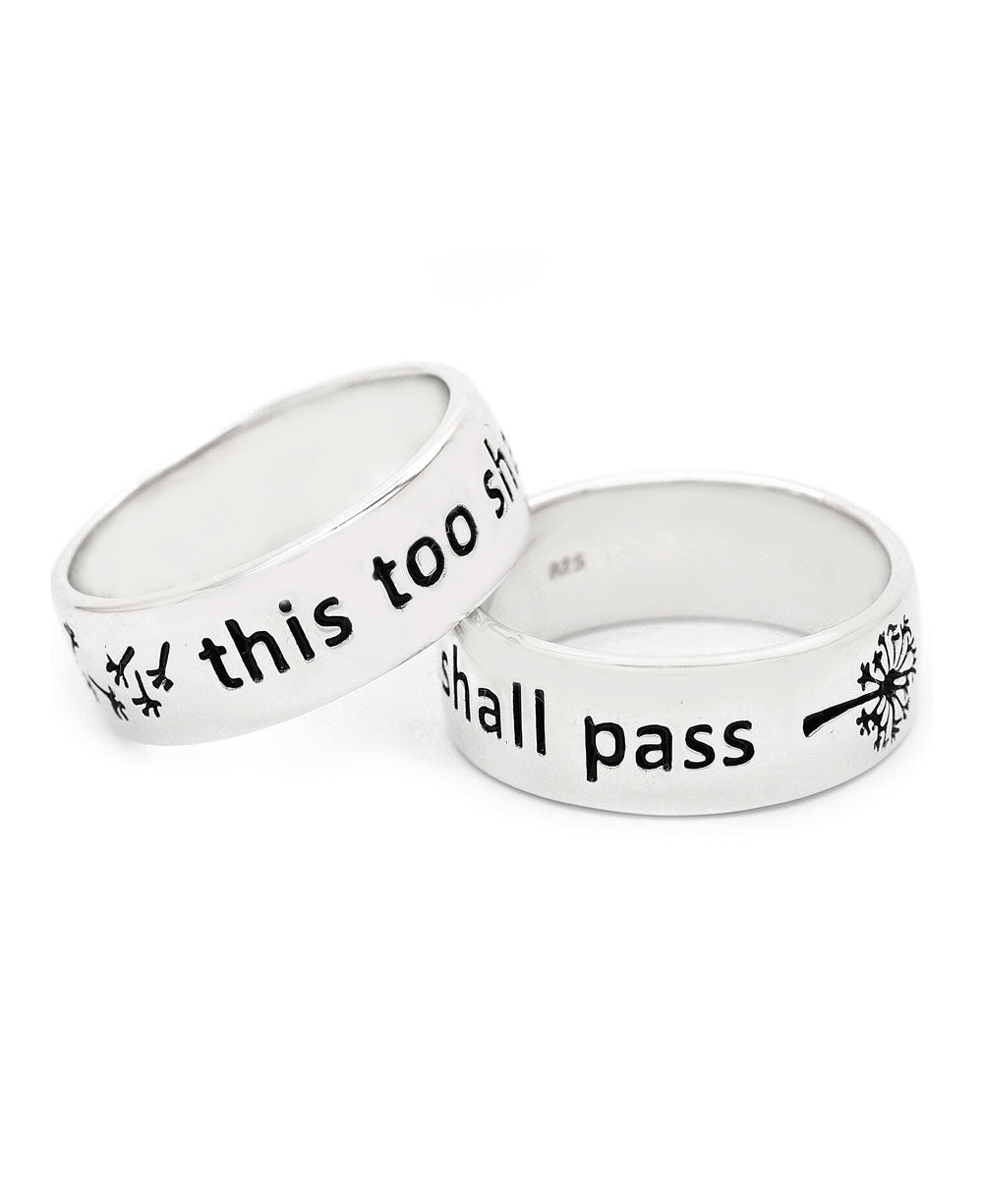 This Too Shall Pass Sterling Silver Band Ring、mySite、topwebapps