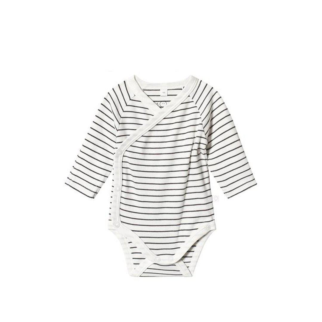  MORI Long Sleeve Kimono Bodysuit - Grey Stripe、mySite、merchandisen