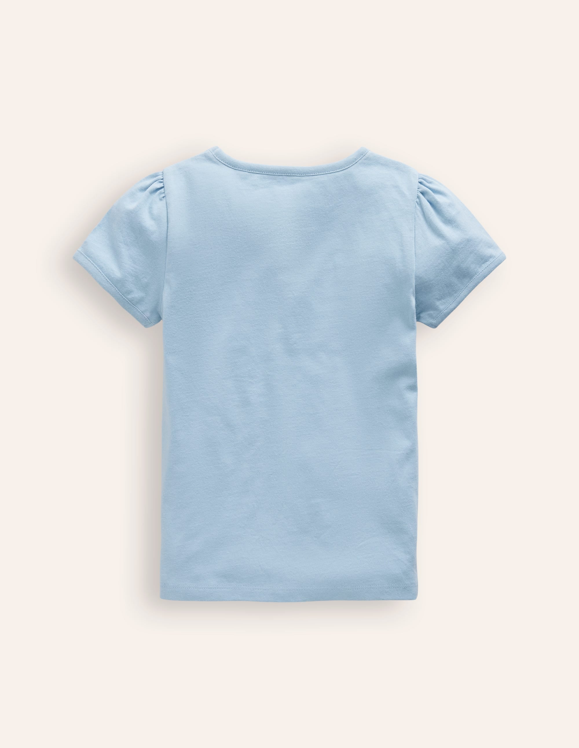  Puff Sleeve Superstitch Top-Blue Horses、mySite、ashleygrahame