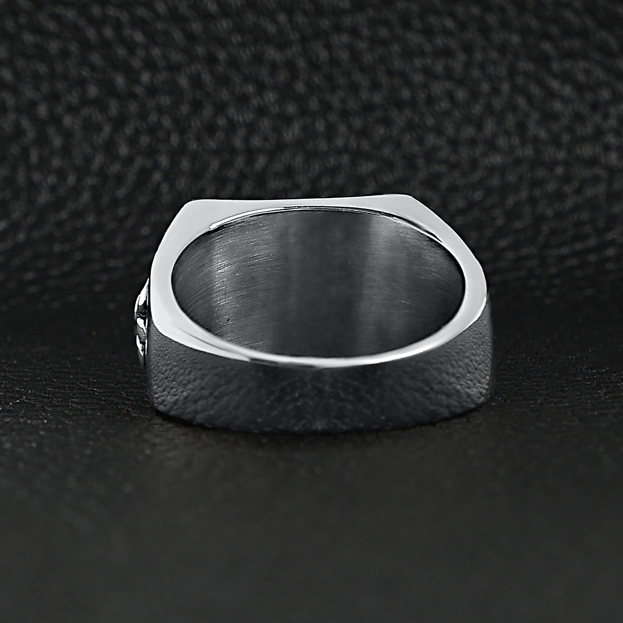 Stainless Steel Polished Black Fleur De Lis Signet Ring / SCR3040、mySite、dreamappss