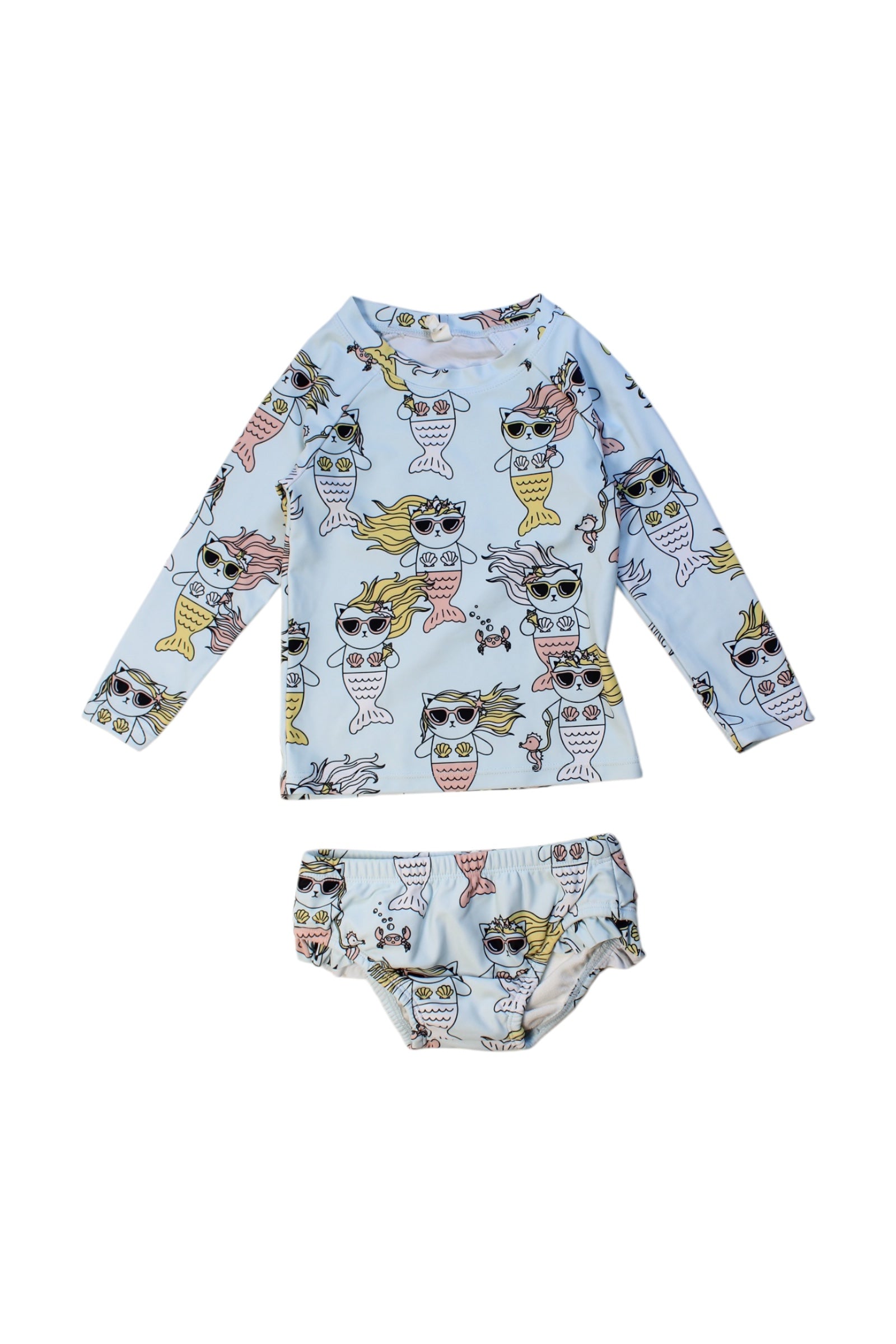 Hux Mermaid Rash Guard Swim Set 3T、mySite、g9winljtr