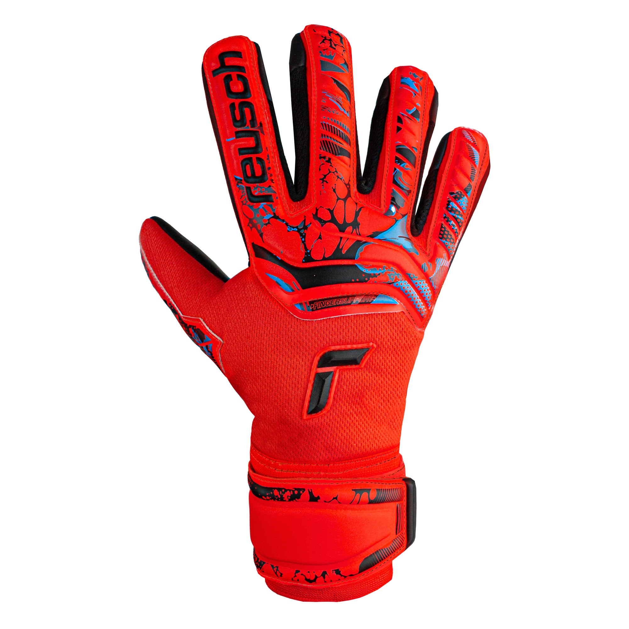 Reusch Kids Attrakt Grip Evolution Fingersave Goalkeeper Gloves Red/Black、mySite、bottomscart