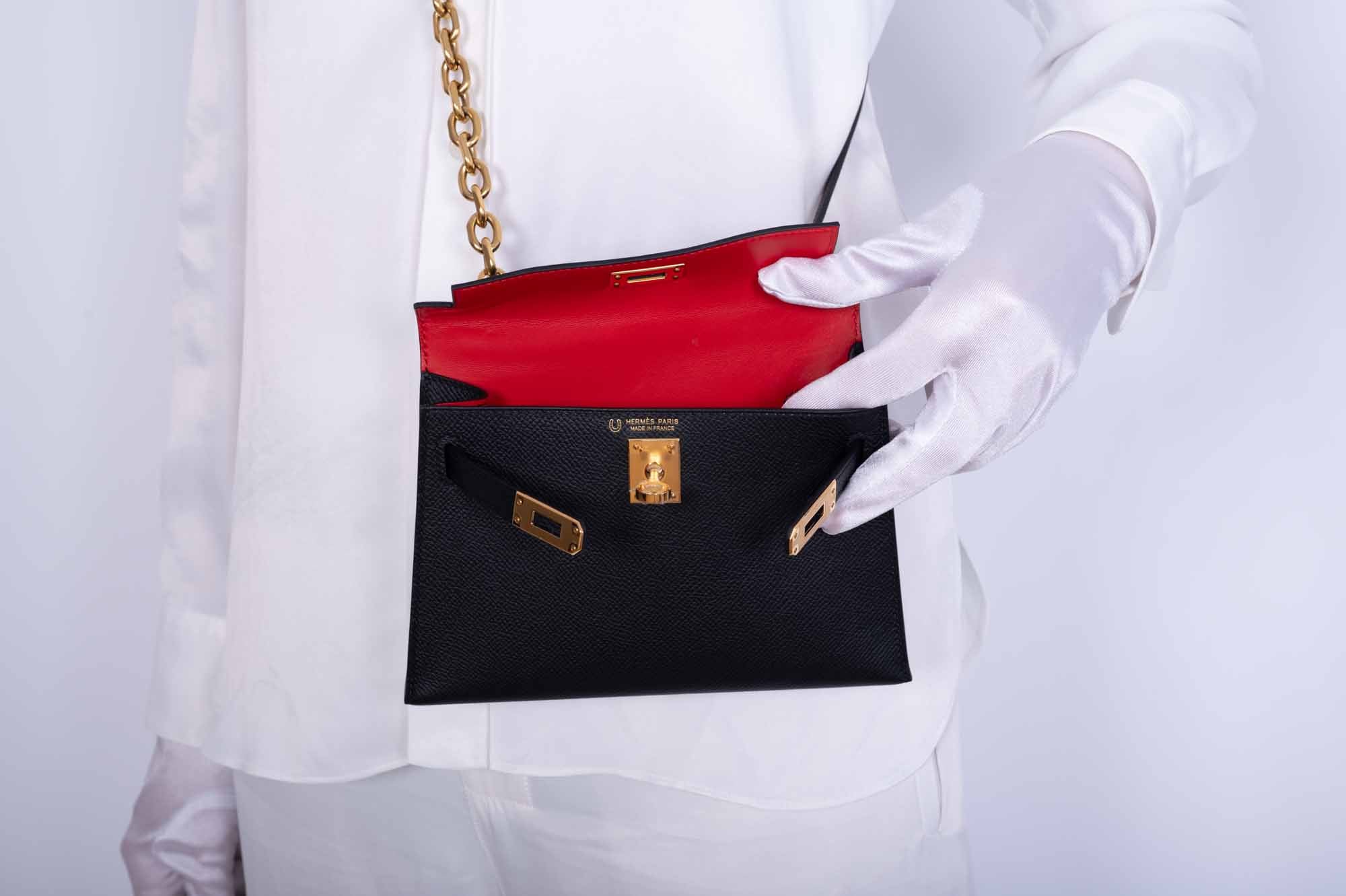 Hermès Kelly HSS Mini 20 Sellier Black Epsom with Rouge Casaque Interior Gold Hardware、mySite、garminoutage.com