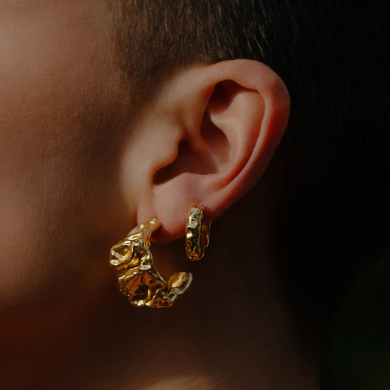 Molten Textured Earrings | 14K Gold Plated、mySite、camillekostekn