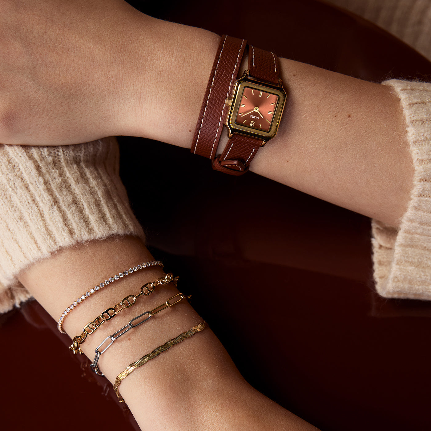  Élevé Braided Snake Bracelet, Gold Colour