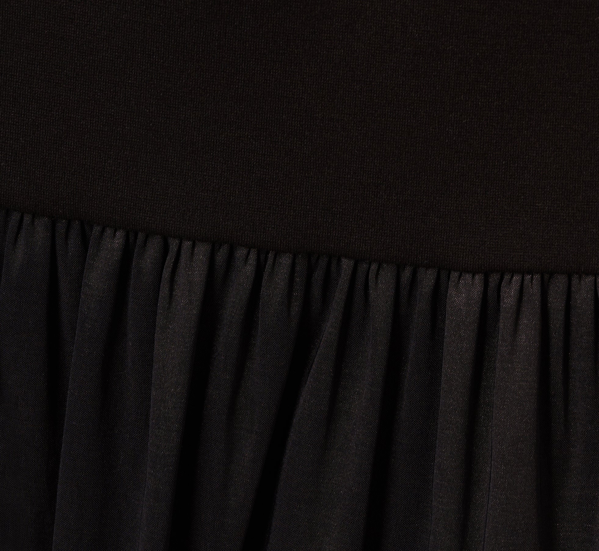 Ponte Taffeta Drop Waist Flounce Dress In Black、mySite、solidvoid