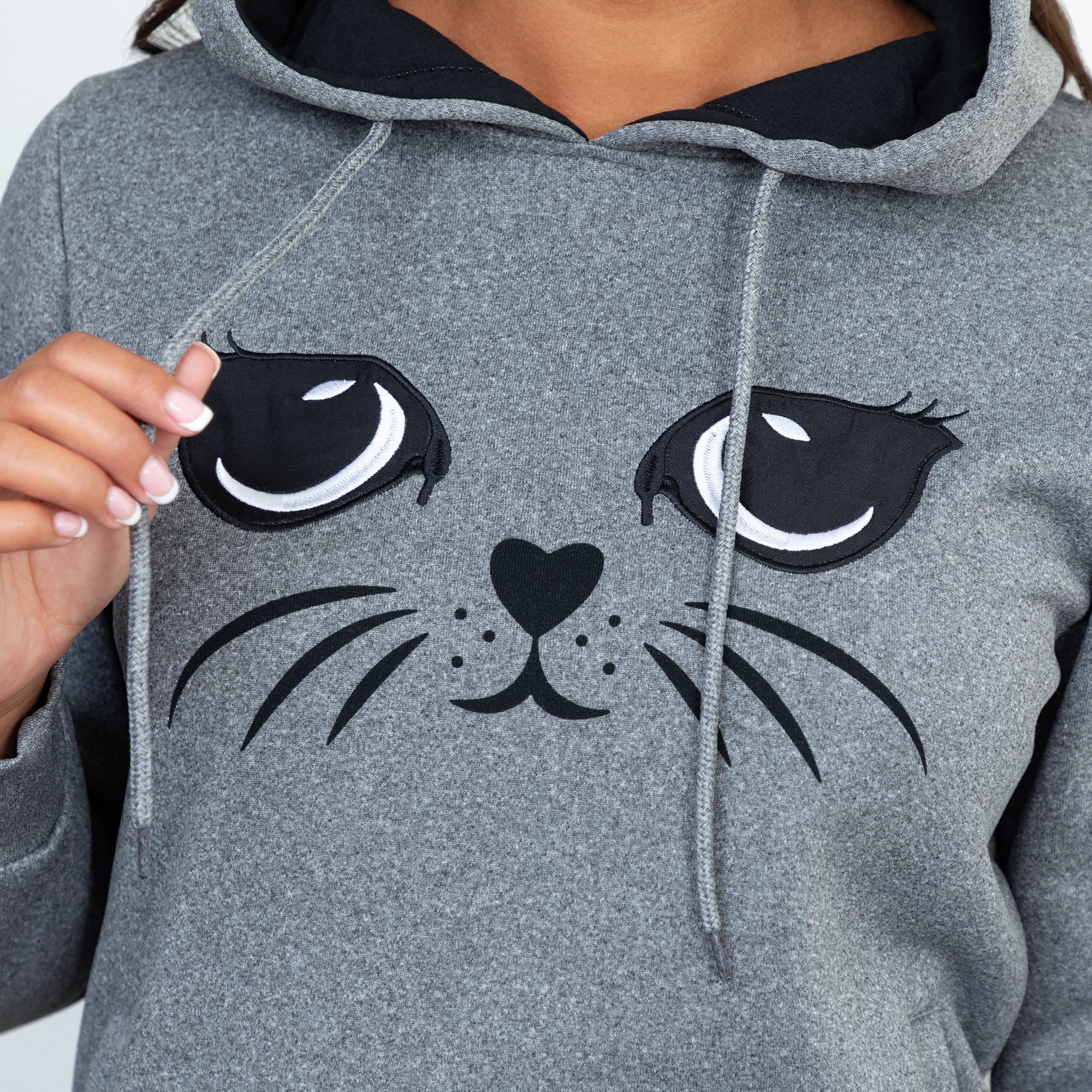 Kitty Face Hooded Sweatshirt、mySite、camillekostekn