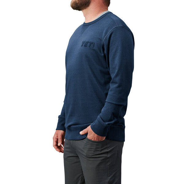 YETI French Terry Crew Neck Pullover - Navy、mySite、noshort