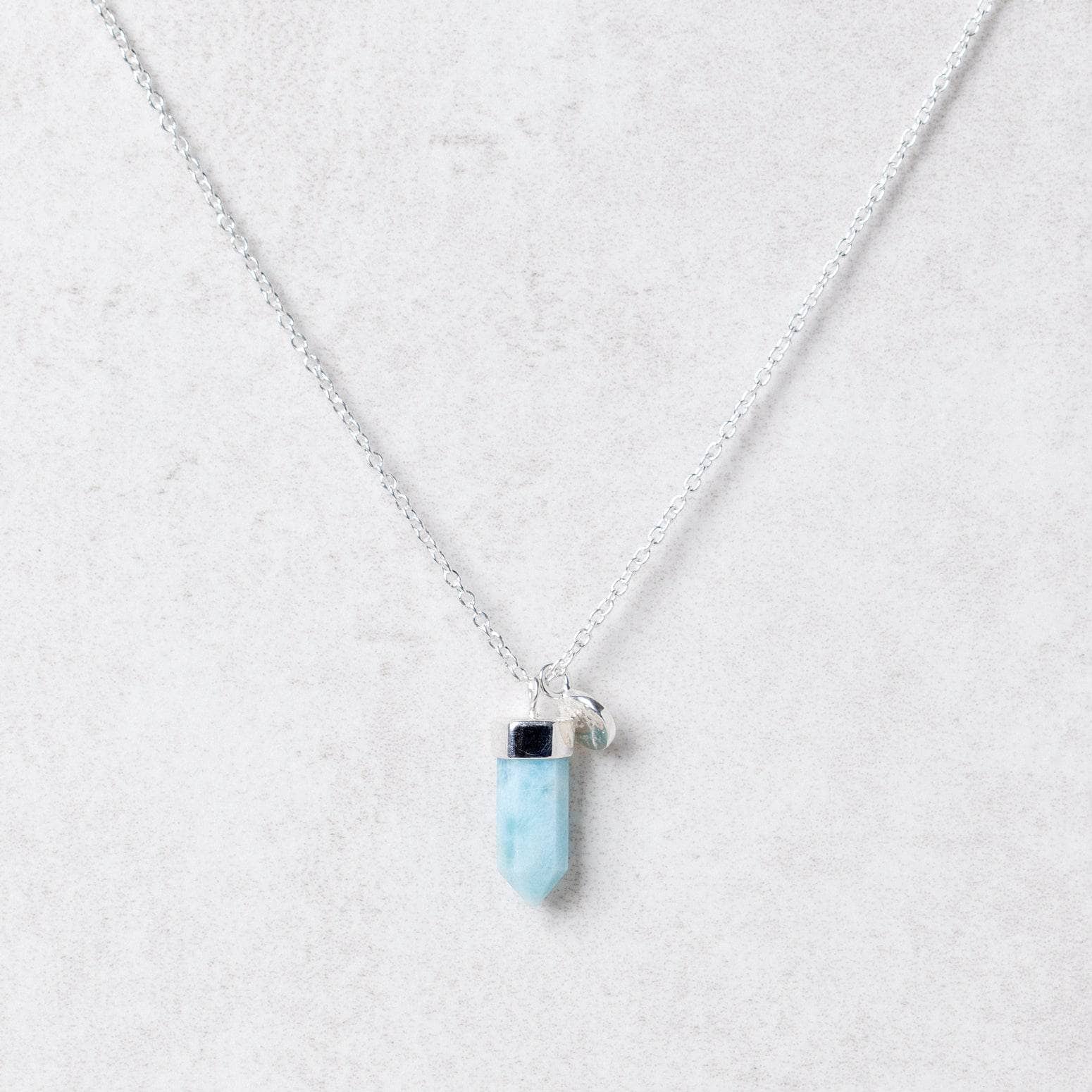 Delicate Rare Genuine Larimar Crystal Point Necklace、mySite、hinf8tx79