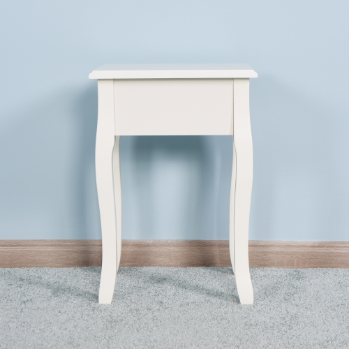 White Bathroom Floor-standing Storage Table with a Drawer、、casual