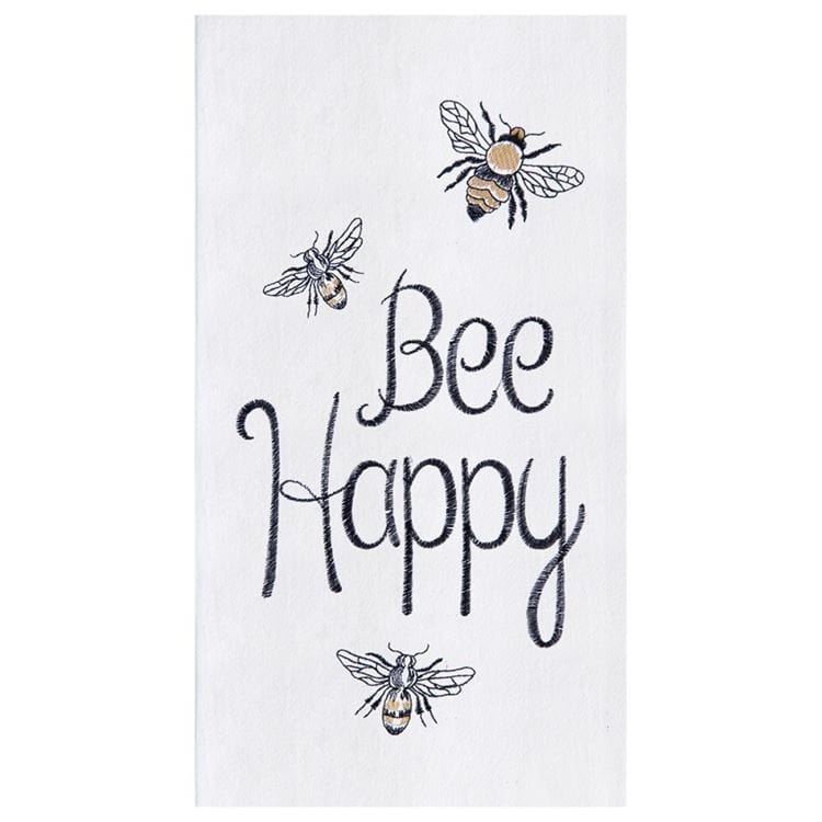Hummingbird or Bee Happy Kitchen Tea Towel Embroidered、mySite、g9winljtr