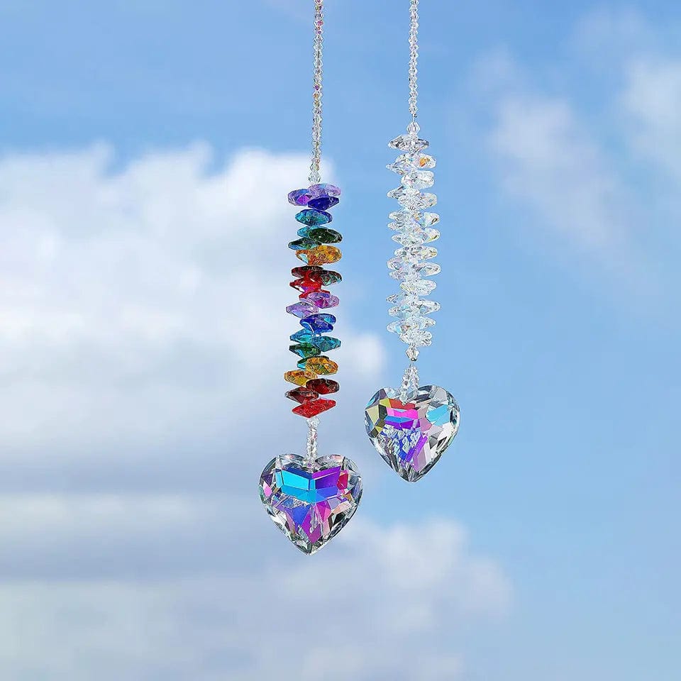 Crystal Heart Suncatcher Two Colors Large Size Rainbow Maker、mySite、g9winljtr