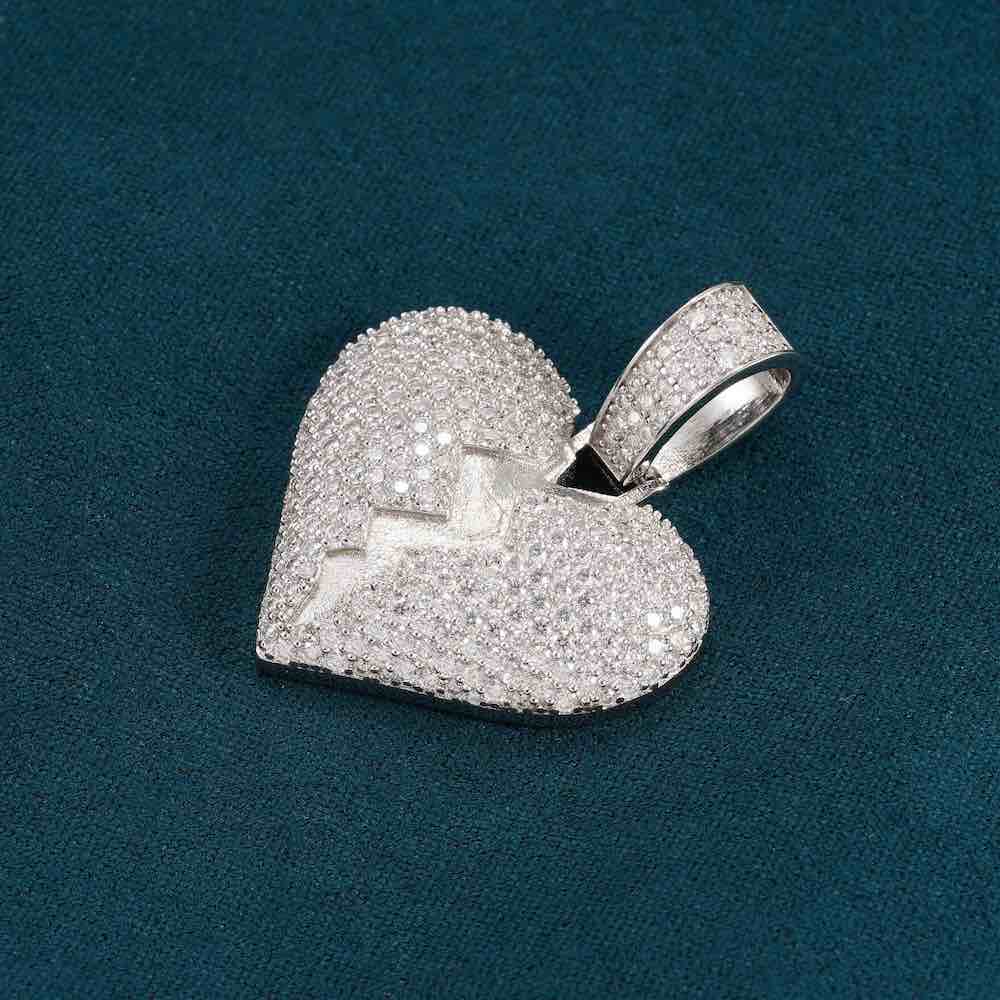 Moissanite Broken Heart Pendant 14K Gold、mySite、hinf8tx79