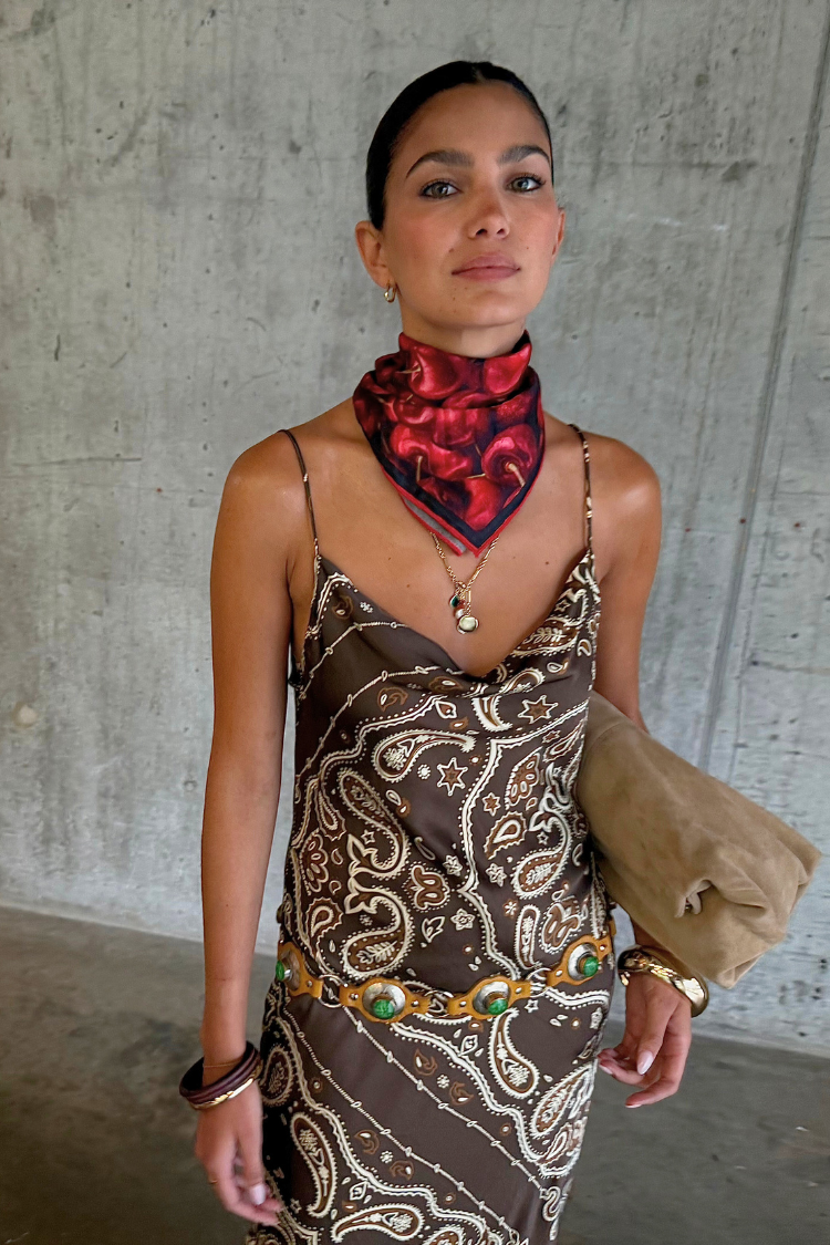 Brown Bandana Patti Dress、mySite、solidvoid