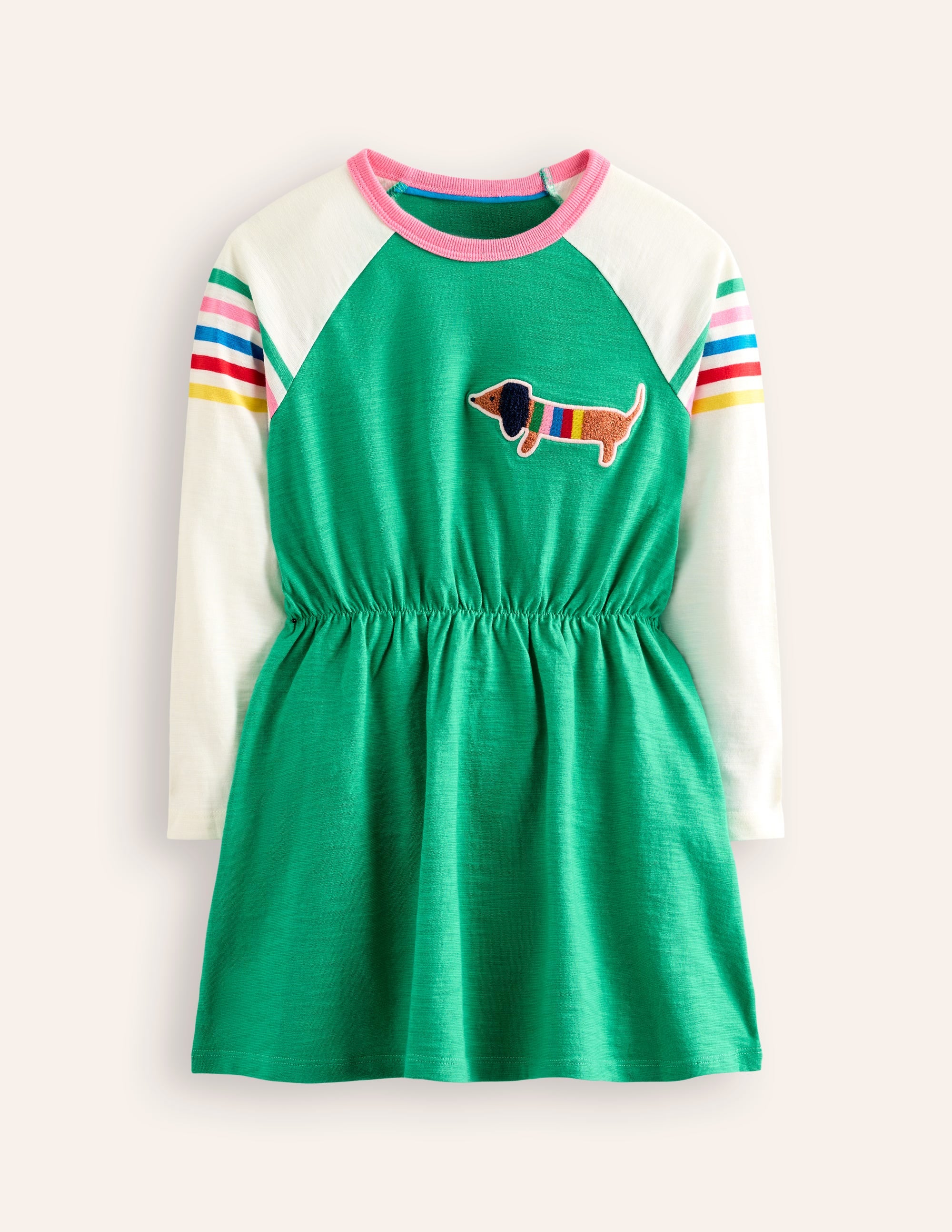  Raglan Logo Dress-Topaz Green Sausage Dog、mySite、ashleygrahame