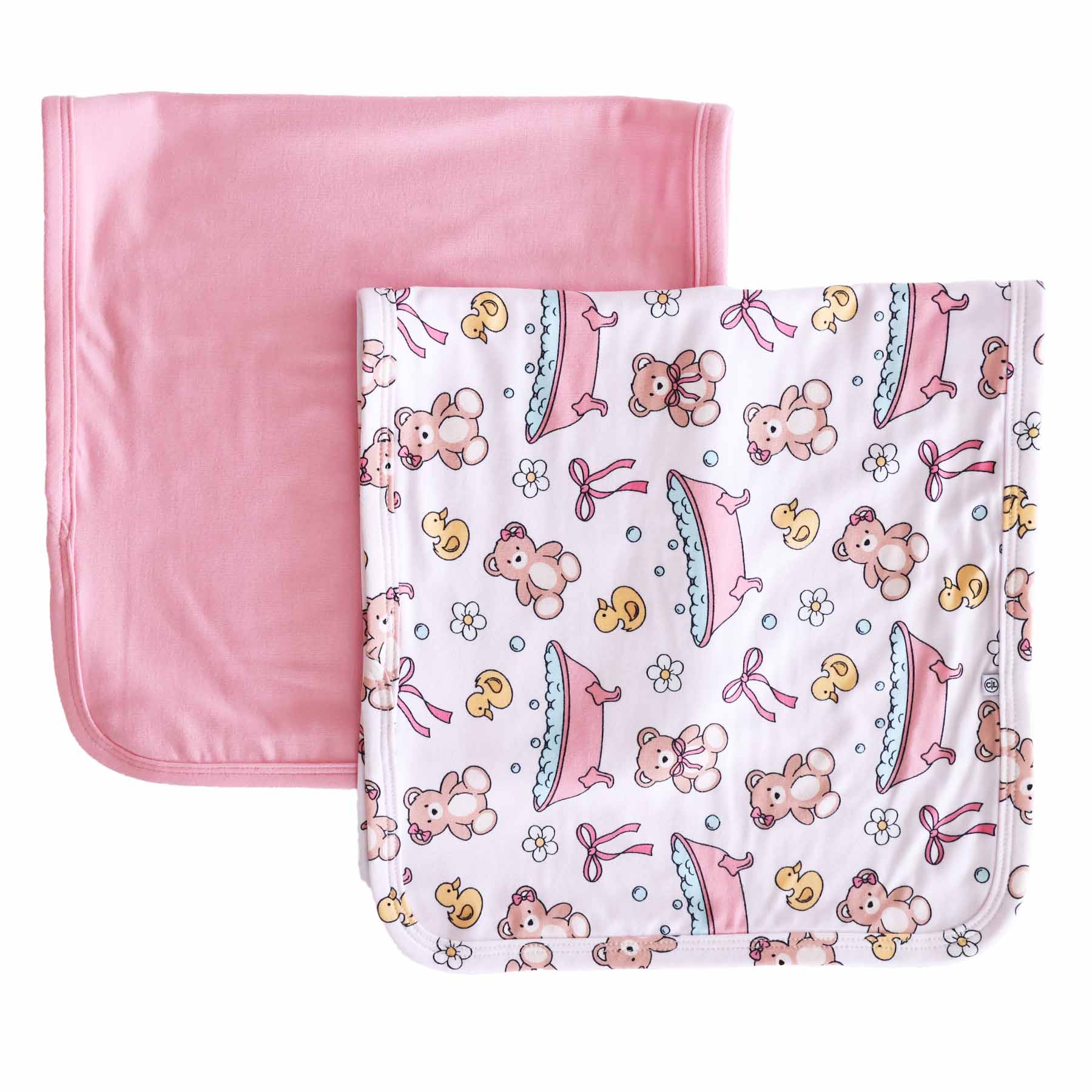  Bathtime Besties 2pc Burp Cloth Set | Pink、mySite、layawaytickets