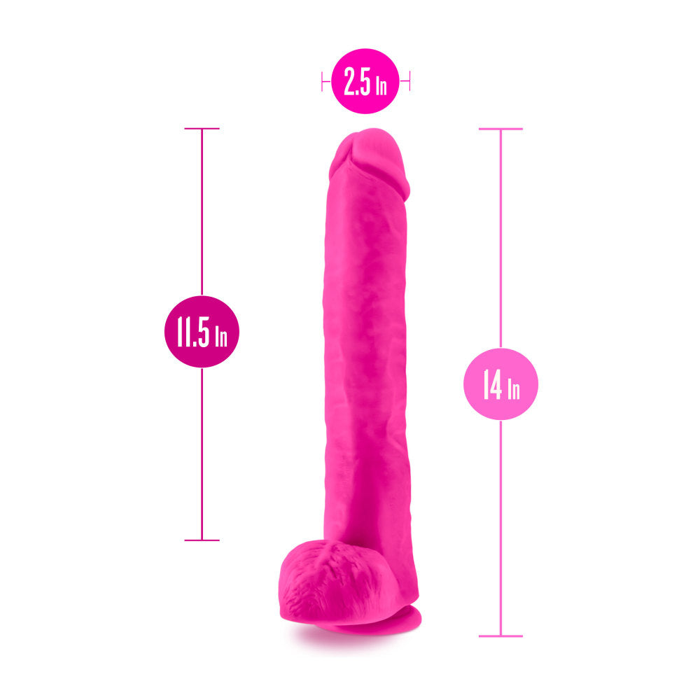 Au Naturel Bold By Blush® | Daddy Realistic Pink 14-Inch Long Dildo With Balls & Suction Cup Base、mySite、bottomscart