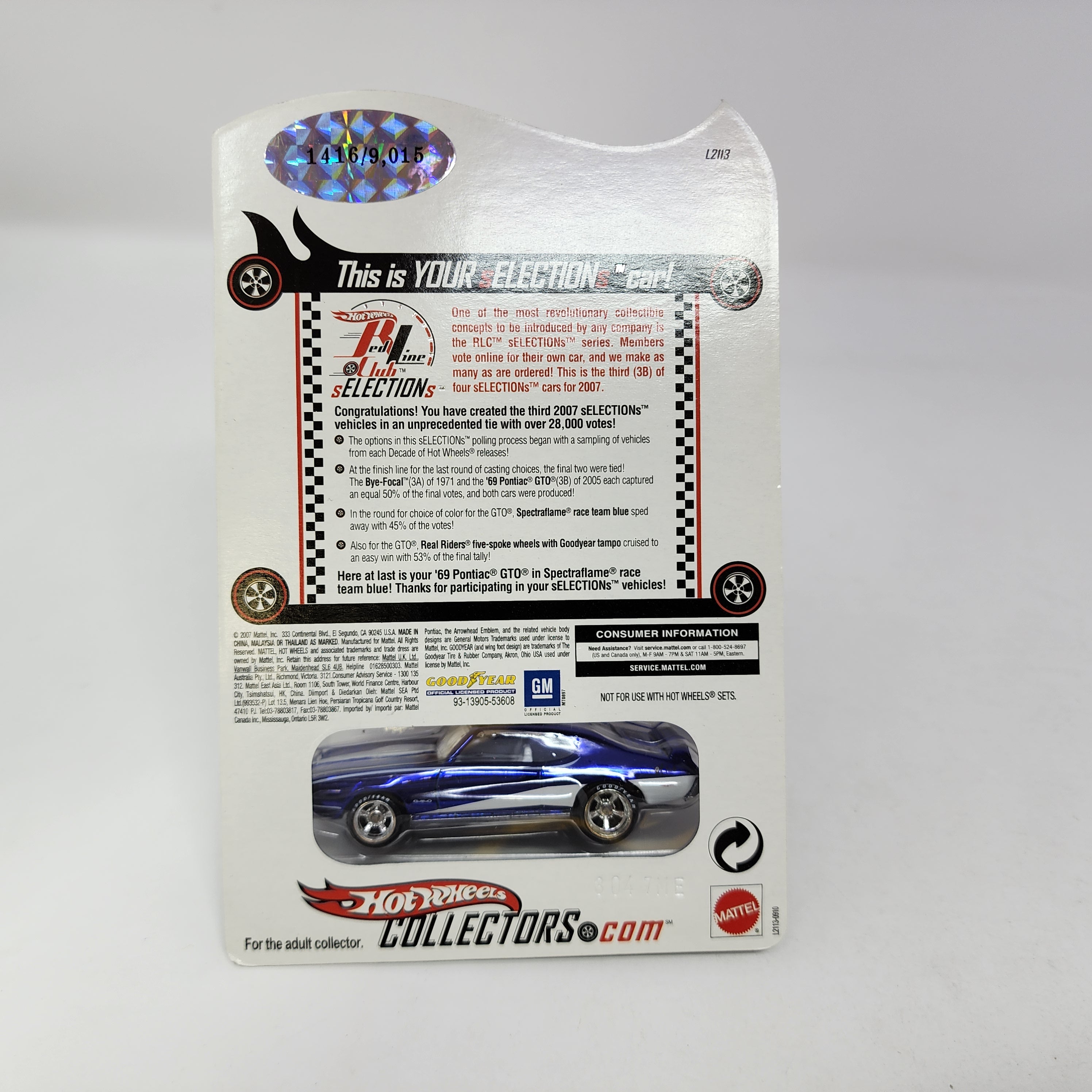 '69 Pontiac GTO * Hot Wheels Red Line Club RLC sELECTIONS、mySite、hgirdovlk
