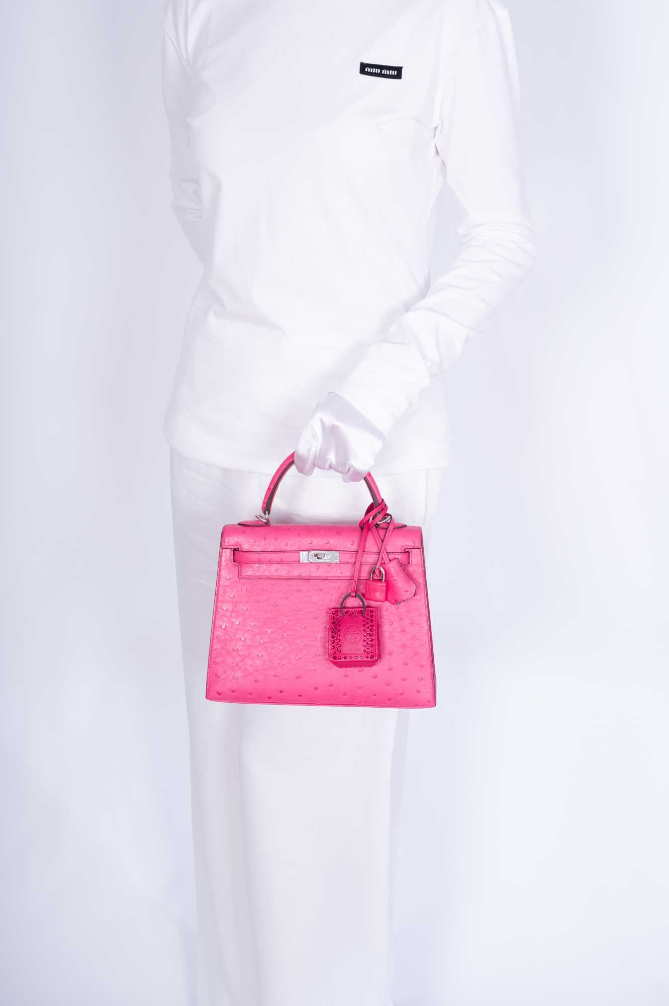 Hermès Milo Lambskin Swift Shopping Bag Charm Rose Mexico Custom Swarovski、mySite、garminoutage.com