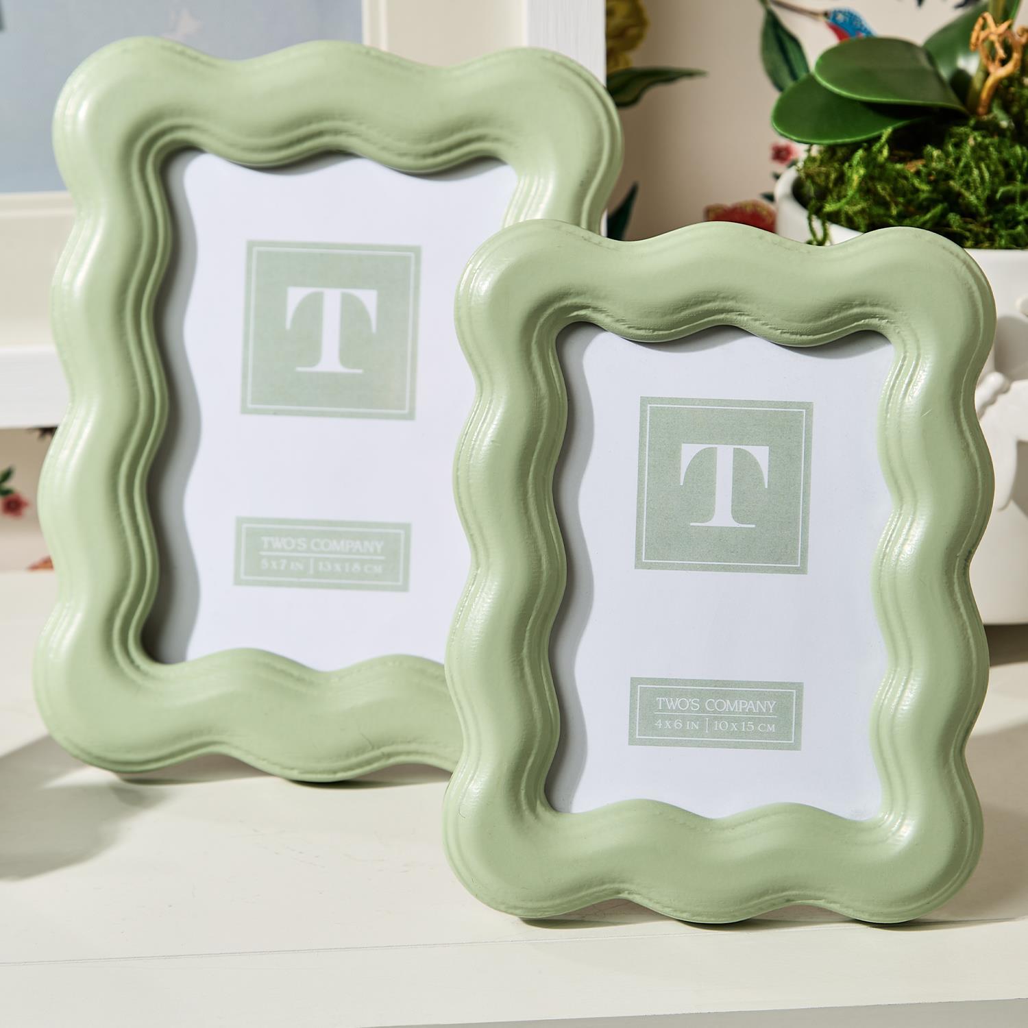  Set Of 2 Wavy Wood Photo Frame、mySite、elrpsem3k