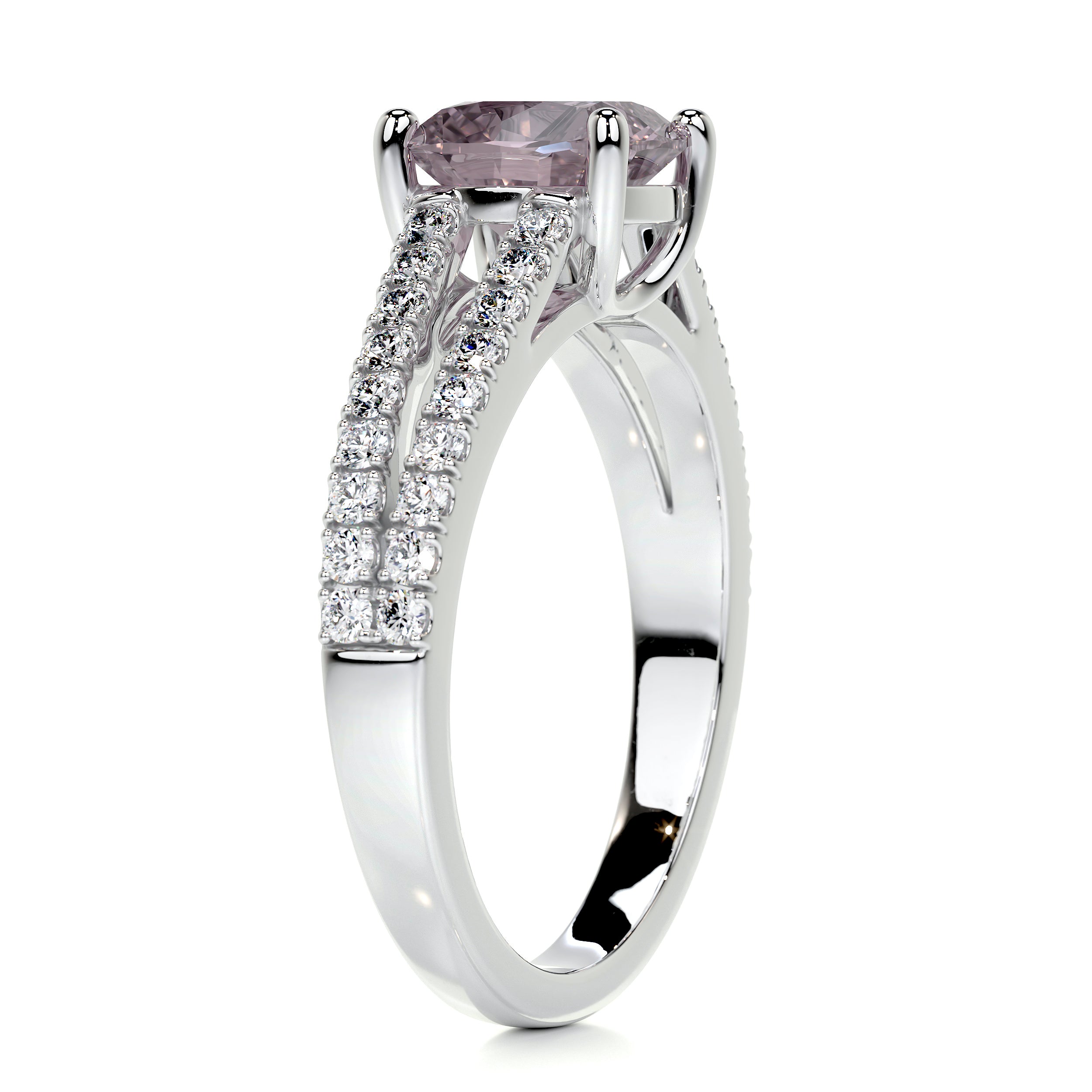 Sadie Pink Gemstone & Diamonds Ring (2.05 Carat) -18K White Gold、mySite、hinf8tx79