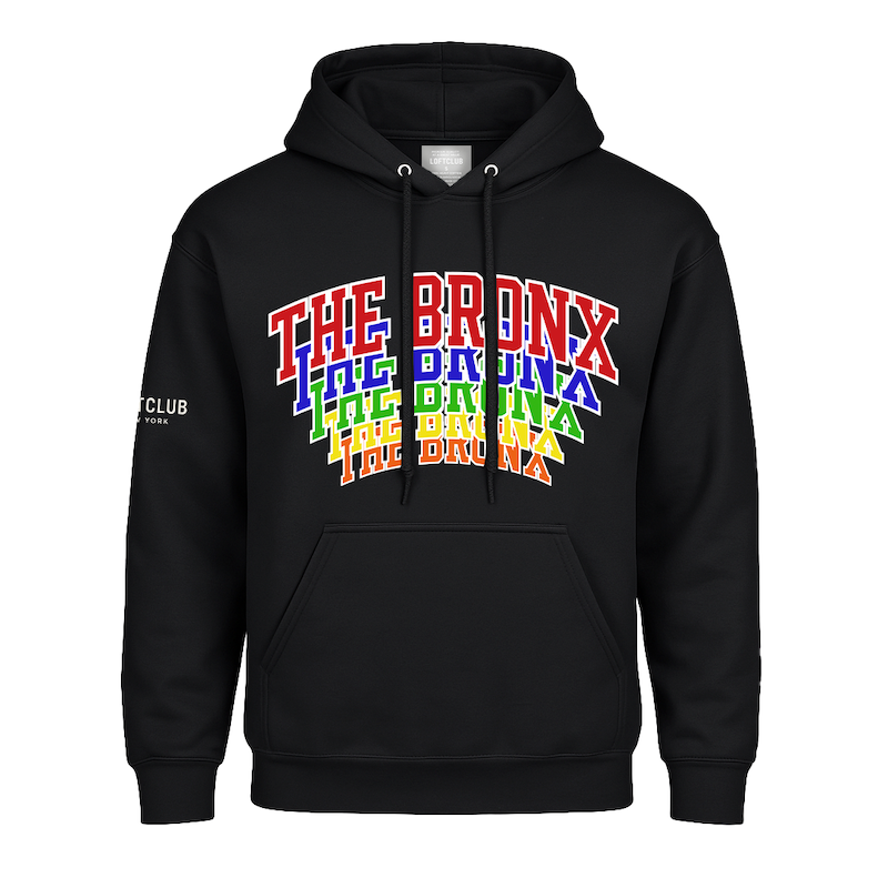 THE BRONX Stacked Multicolor Screen Print Hoodie (2 Shades)、mySite、vikingsvslions