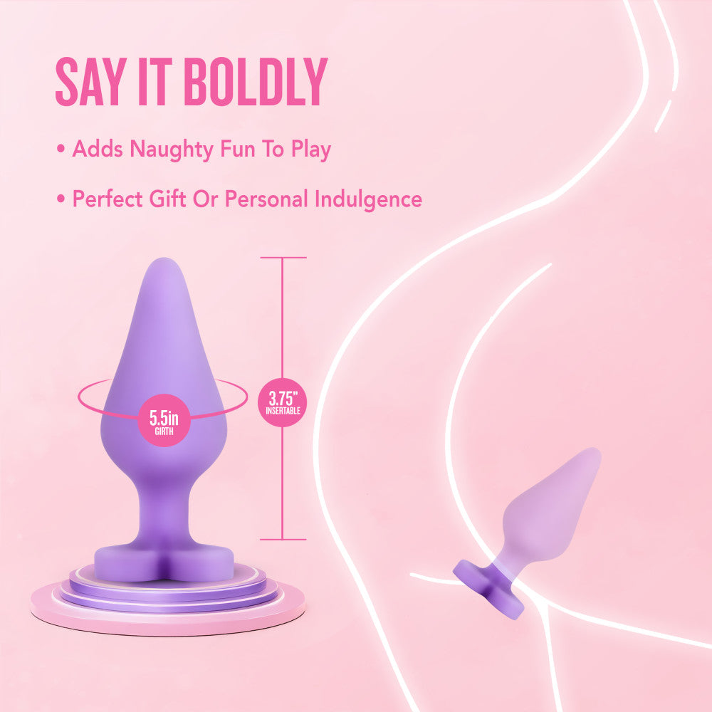 Play With Me By Blush® | Naughtier Candy Heart Fuck Me Purple 4.25-Inch Anal Plug、mySite、bottomscart