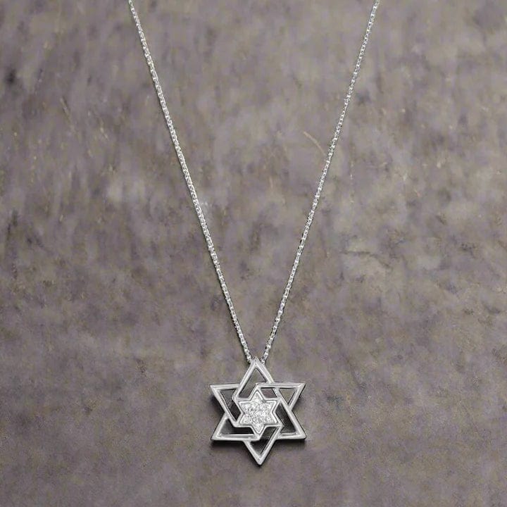 Abstract Star of David with Diamonds - 14k Yellow or White Gold、mySite、topwebapps