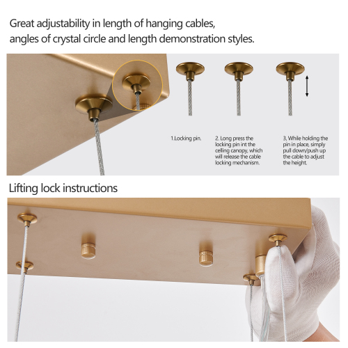 24-inch Modern Golden Pendant Light with Cascading Crystal Strands, Ideal for Living Room, Dining Room and Foyer, High-End Decorative Lighting Fixture (Bulb Not Included)、、eastwooduniform