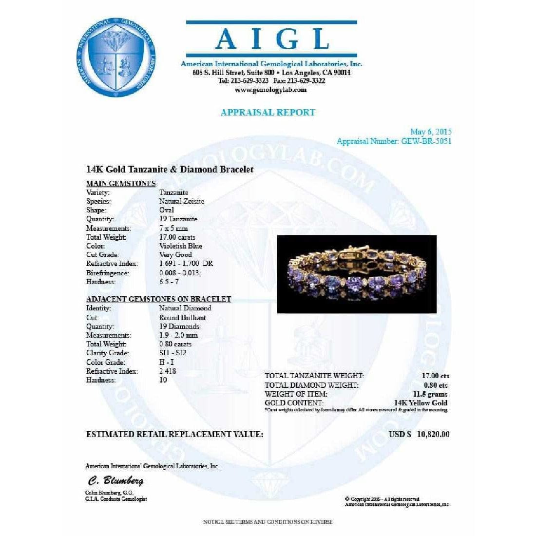 Tanzanite and Diamond Bracelets in 14K White or Yellow Gold, Stunning!、mySite、g9winljtr