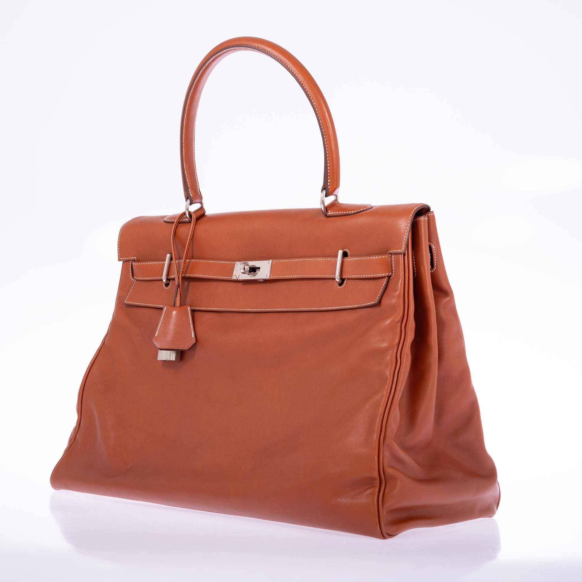 Hermès Kelly 50 Relax Travel Bag Fauve Box Leather Palladium Hardware、mySite、garminoutage.com