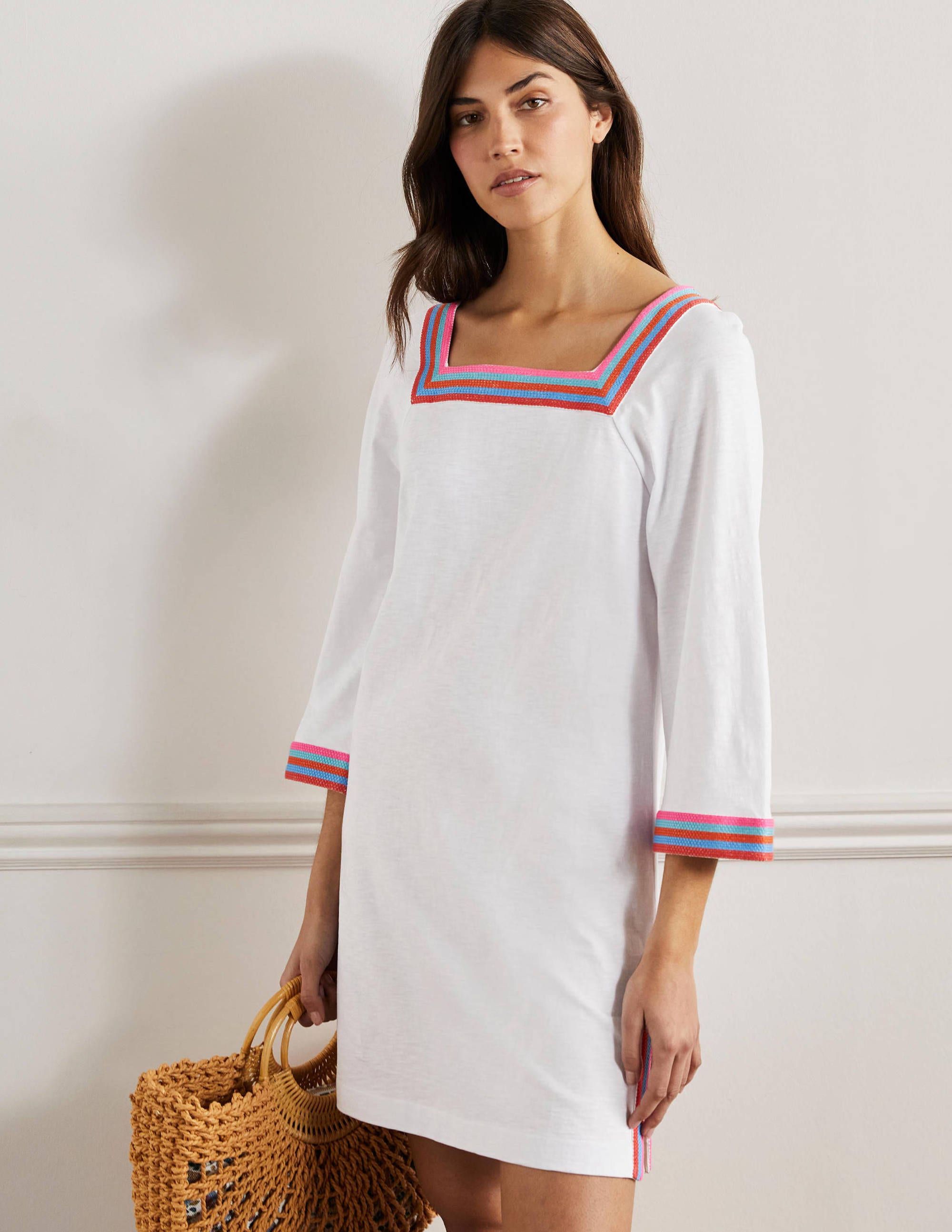  Embroidered Jersey Tunic-White、mySite、ashleygrahame
