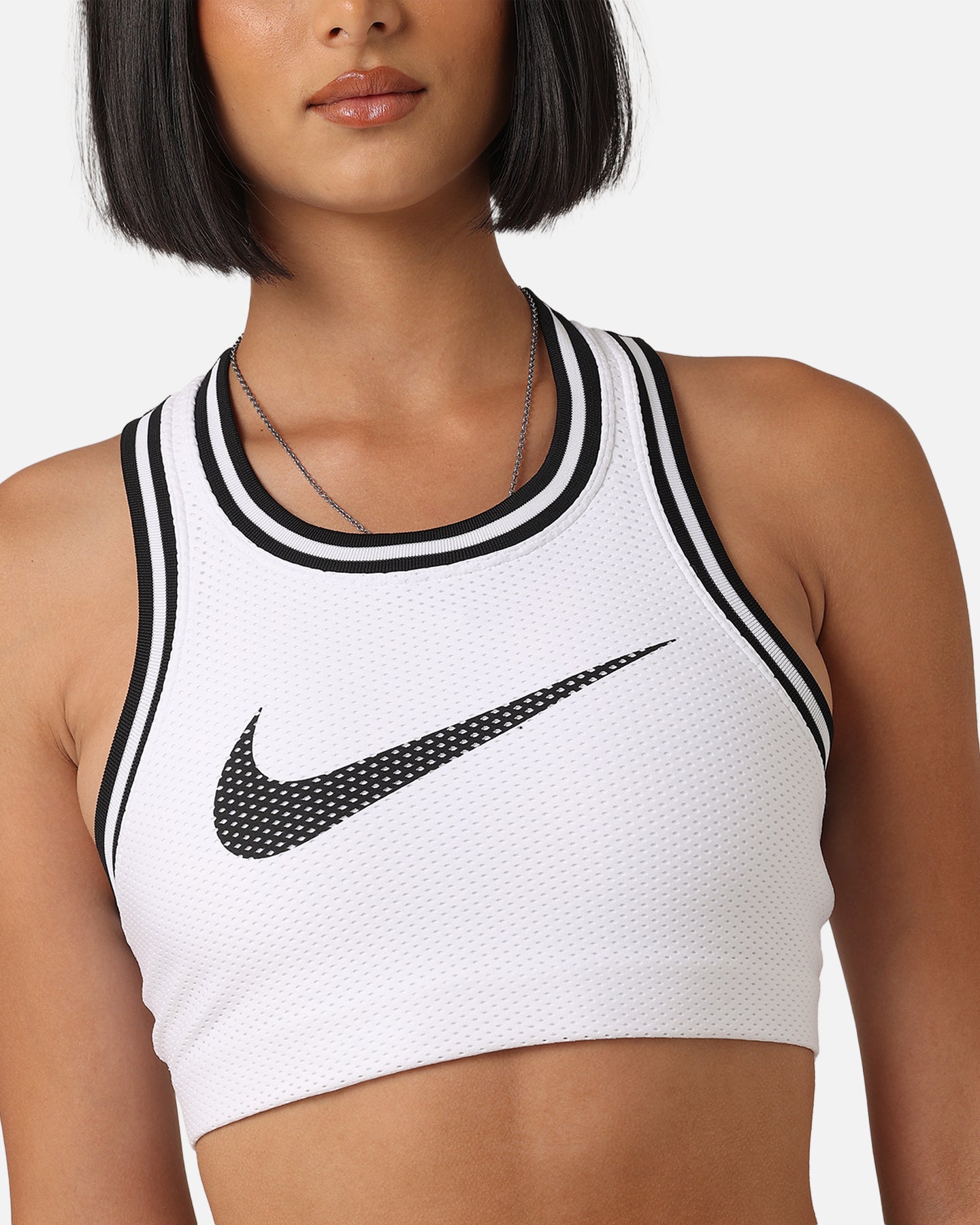 Nike Women's Jersey Sports Bra White/Black、mySite、zt4zffjzw